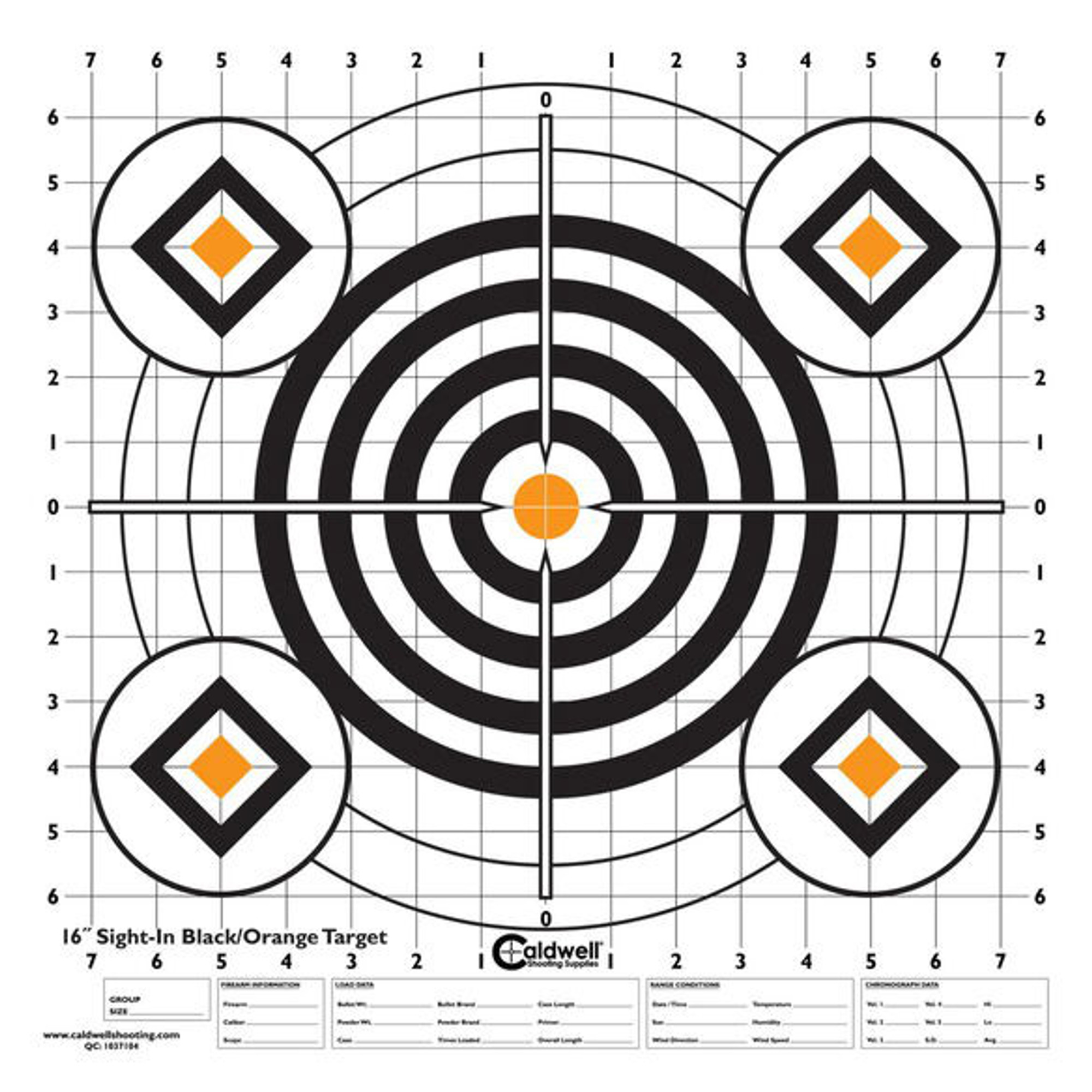 Orange & Black Sight In Paper Target 10/Pkg