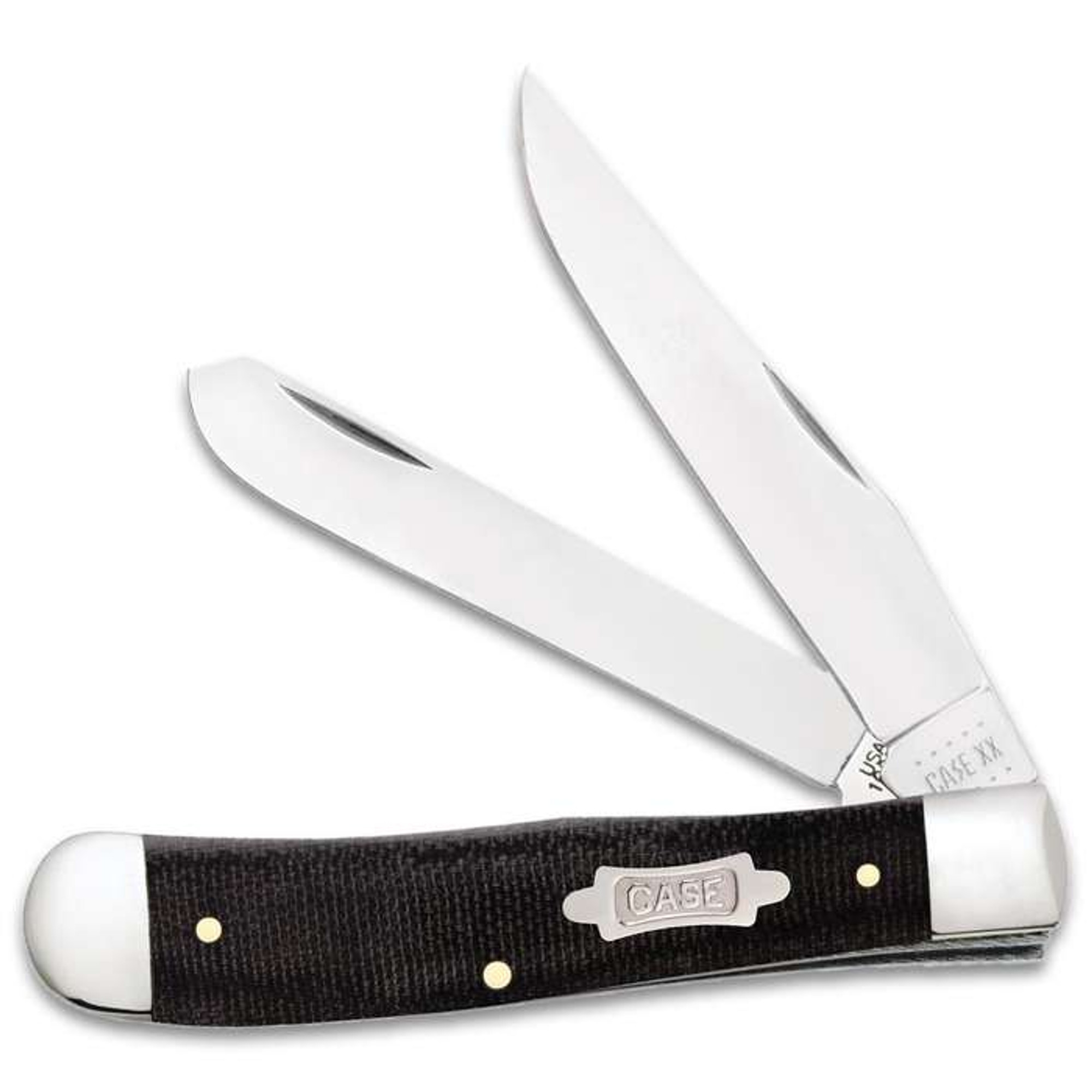 Case Black Canvas Laminate Trapper Pocket Knife