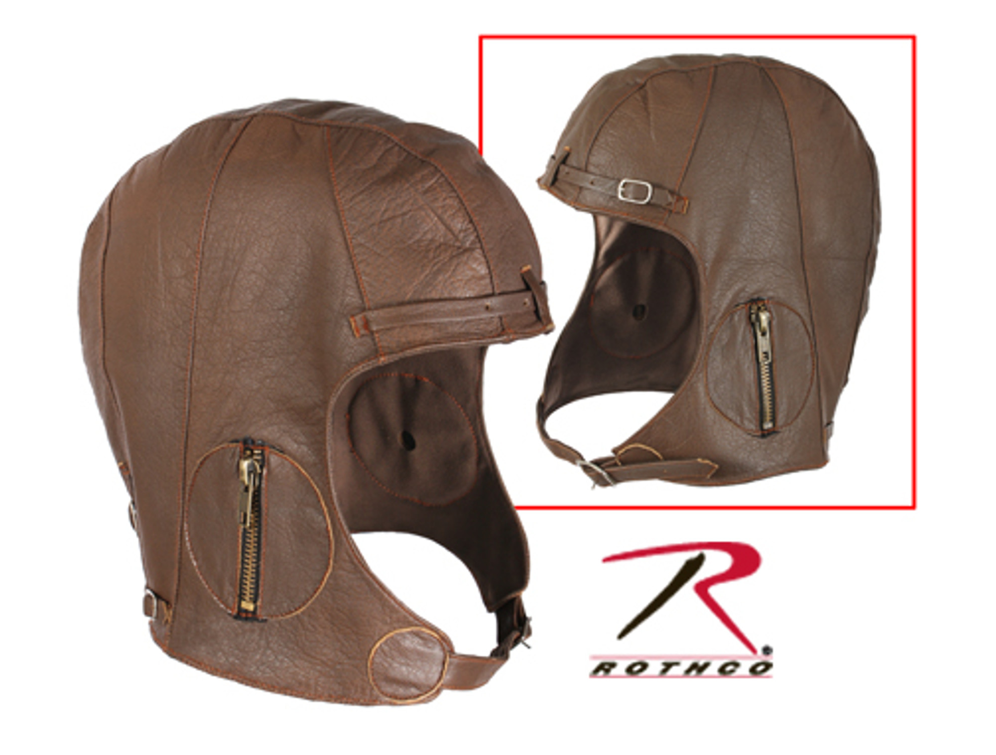 Rothco WWII Style Leather Pilot Helmet - Brown