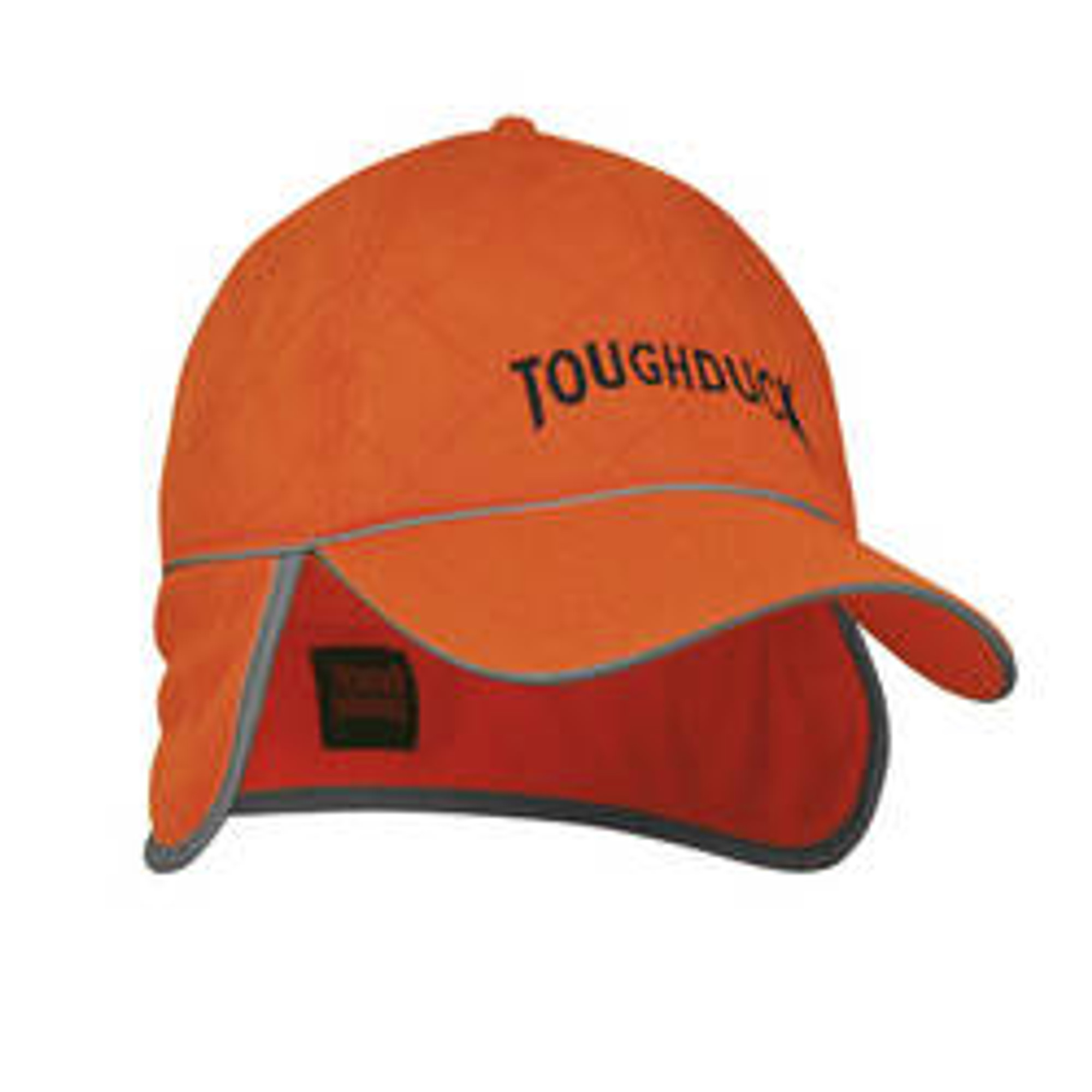 Tough Duck Men's Cap with Ear Flaps Blaze Orange - 6 Pack