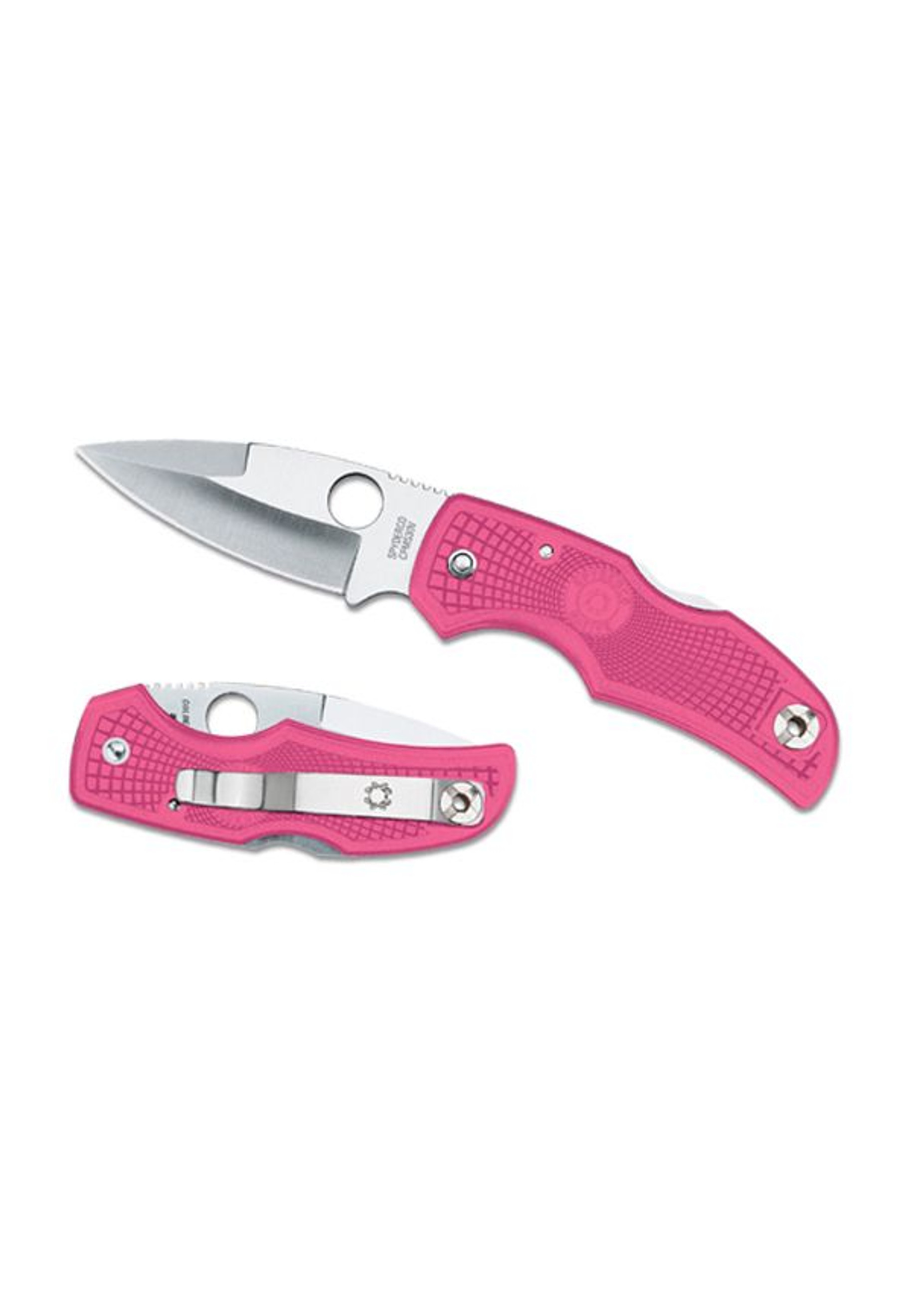 Spyderco Native Lightweight Pink FRN Plain Edge Folding Knife