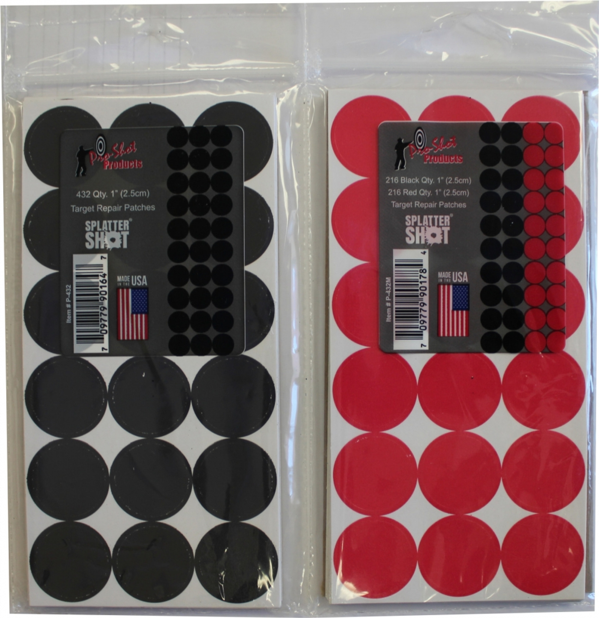 Splatter Shot 1" Repair Patches Red/Black 216/EA