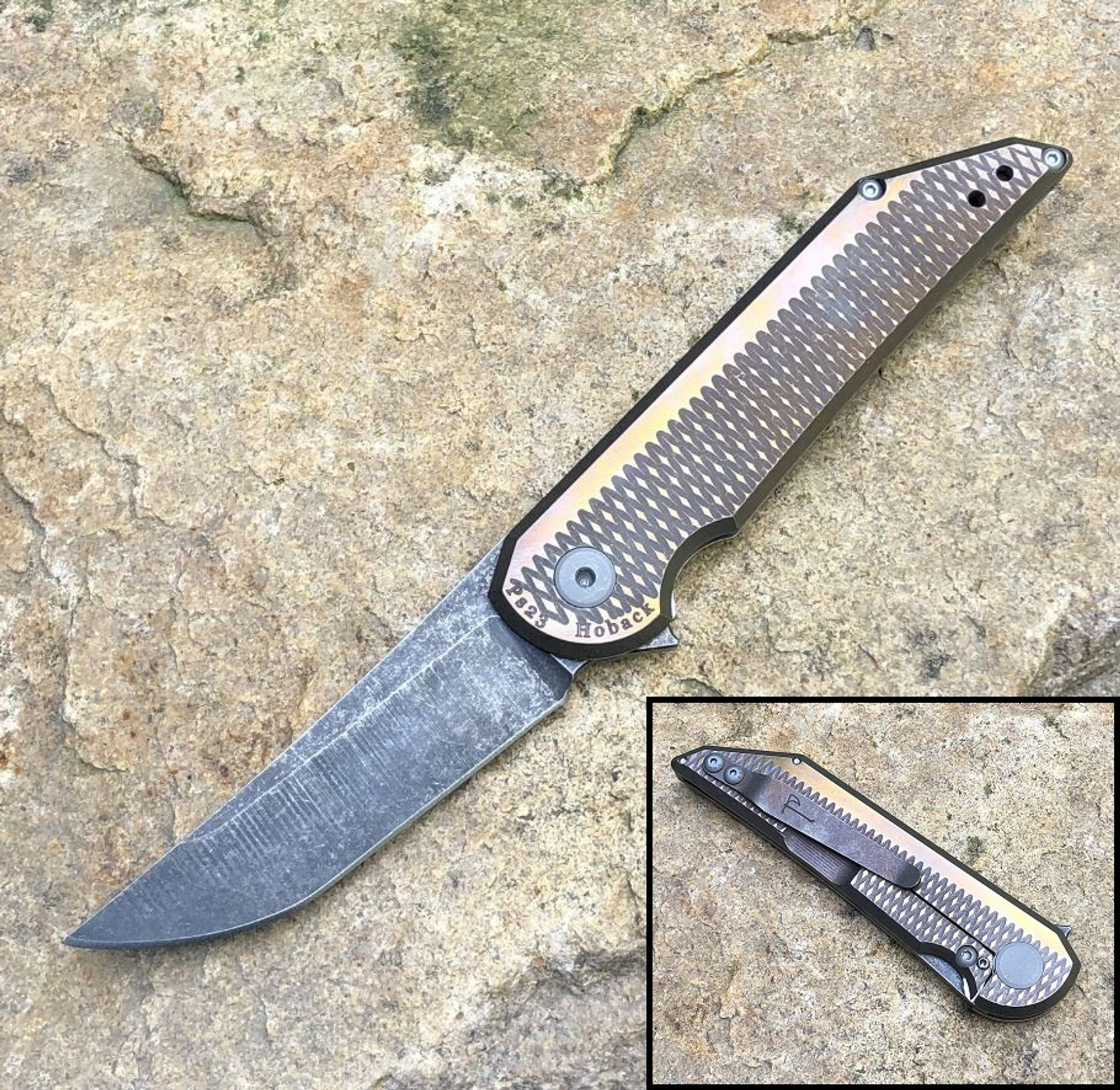 Hoback Radford Titanium Knurled Scales Fallout Black Acid Wash