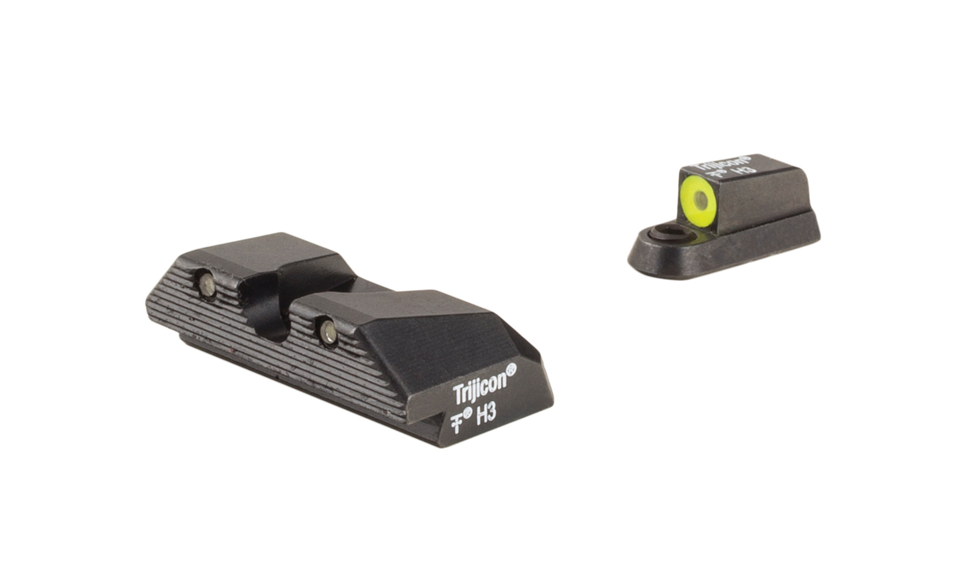 Trijicon HD Night Sights, CZ P-10/P-10C Optics Cut Front: Yellow Outline/Green Tritium, Rear: Black Outline/Green Tritium