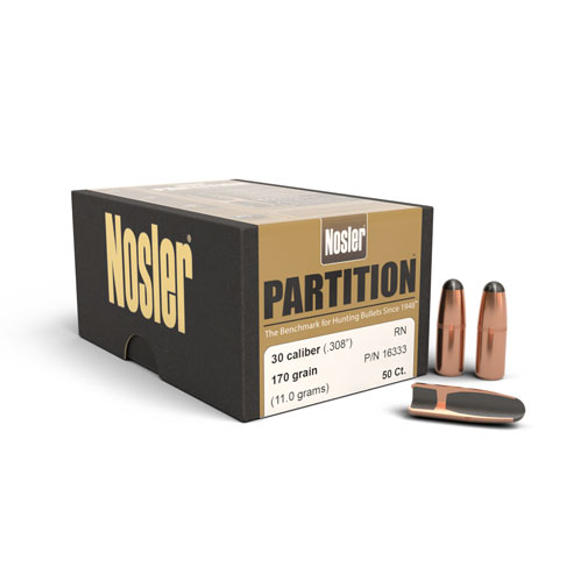 .308 Dia 170Gr Round Nose Partition