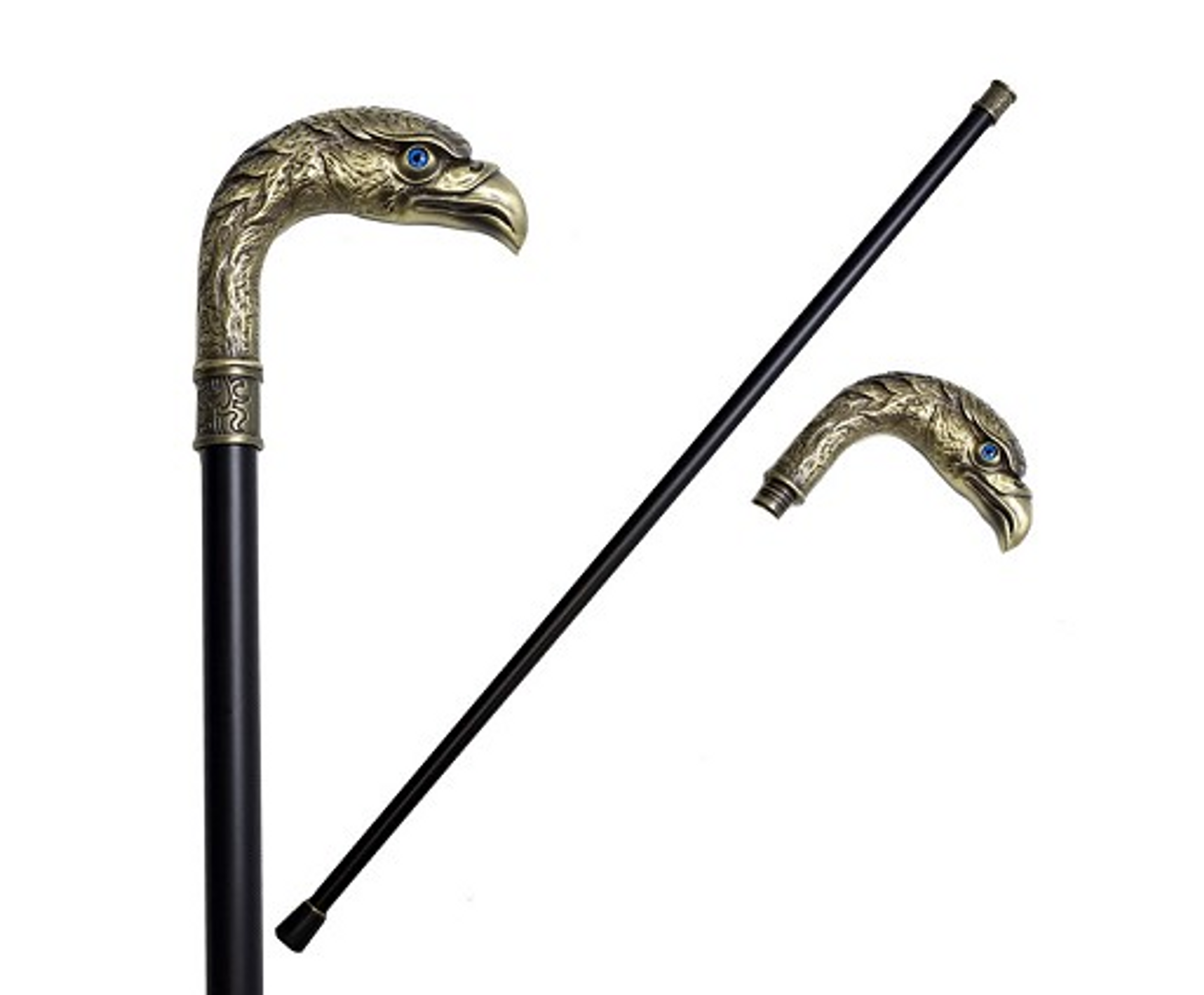 Brass Finish Eagle Head Luxury Cane Staff