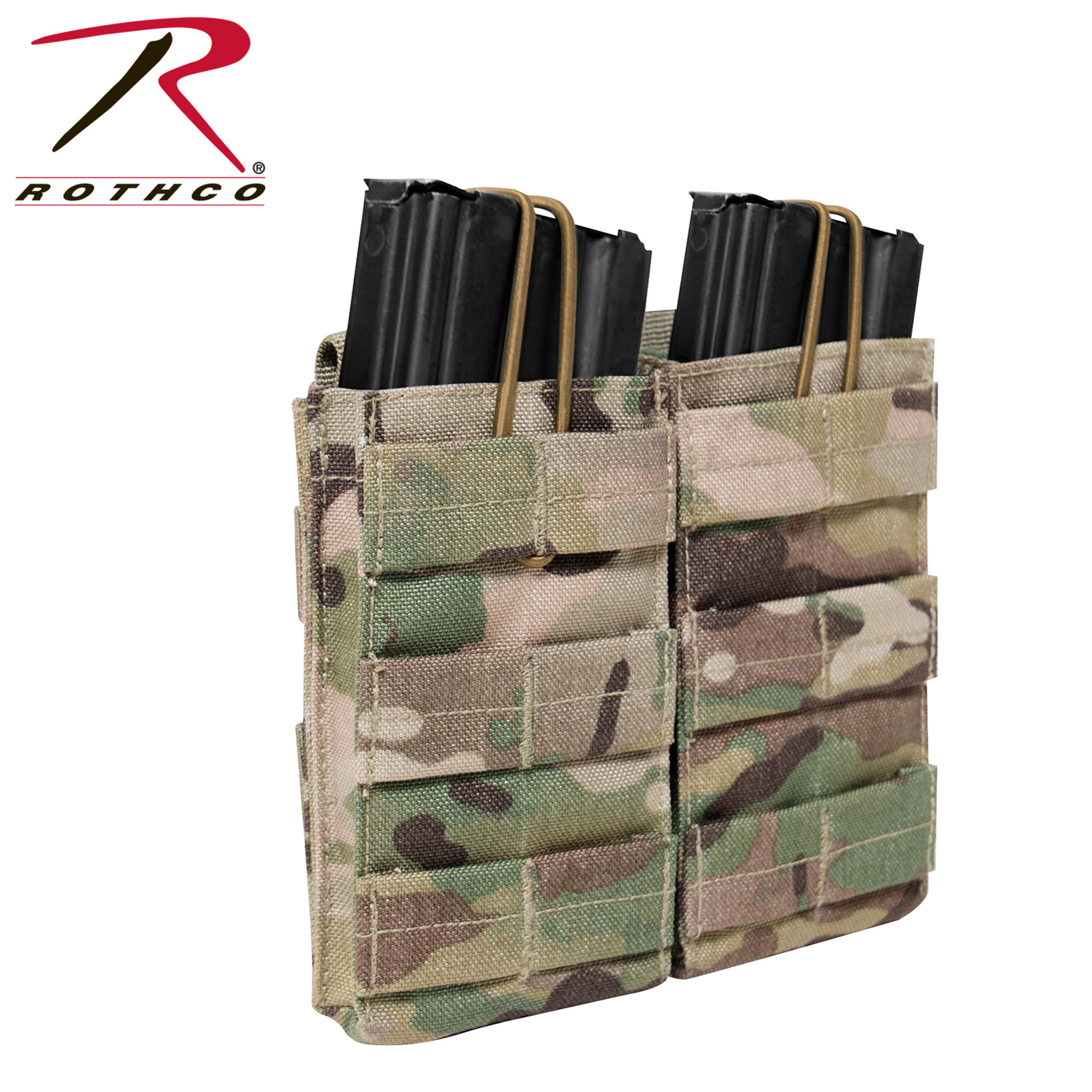 Rothco MOLLE Open Top Double Mag Pouch - Multicam