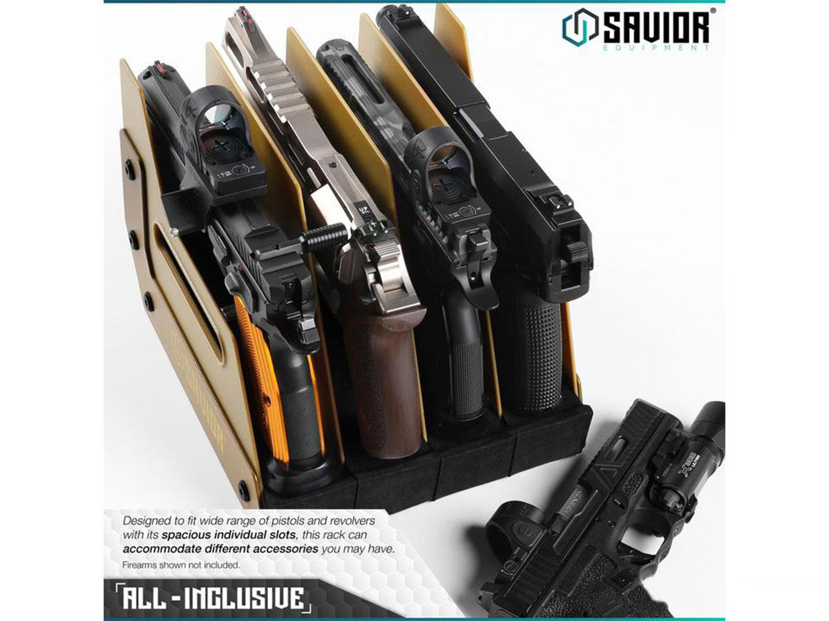 Saviour Gun Rack Savior Equipment Pistol Storage Gun Rack (Model: 4 Slot) - Hero Outdoors