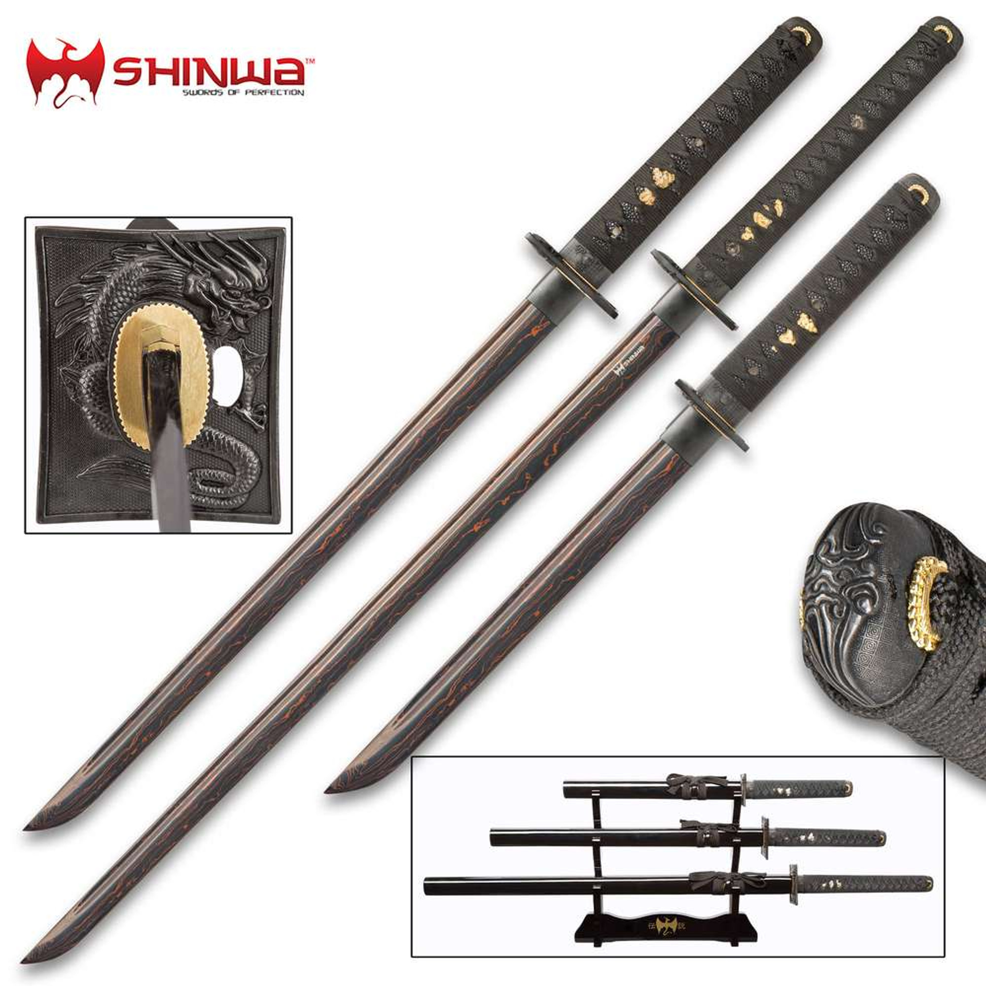 Shinwa Black Knight 3-Piece Sword Set