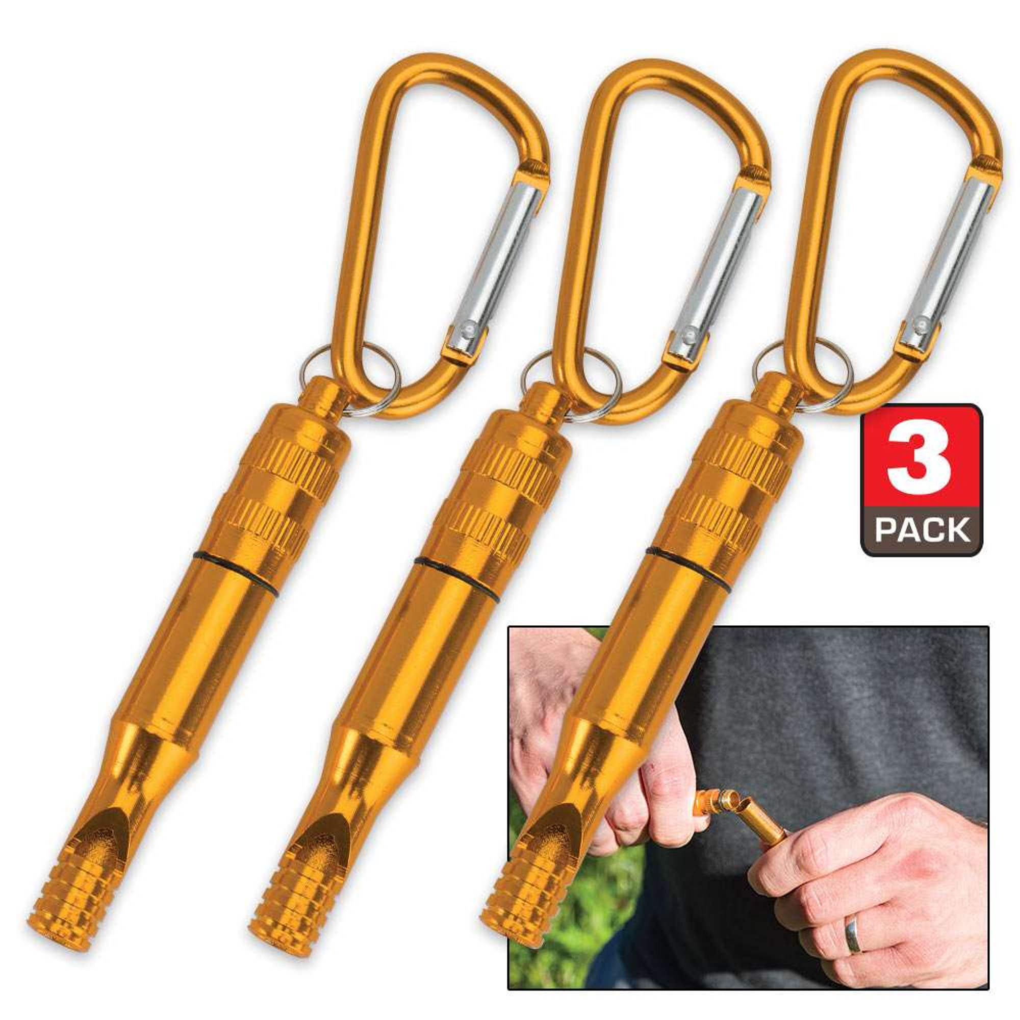 Trailblazer Emergency Whistle With Carabiner - Pack Of Three