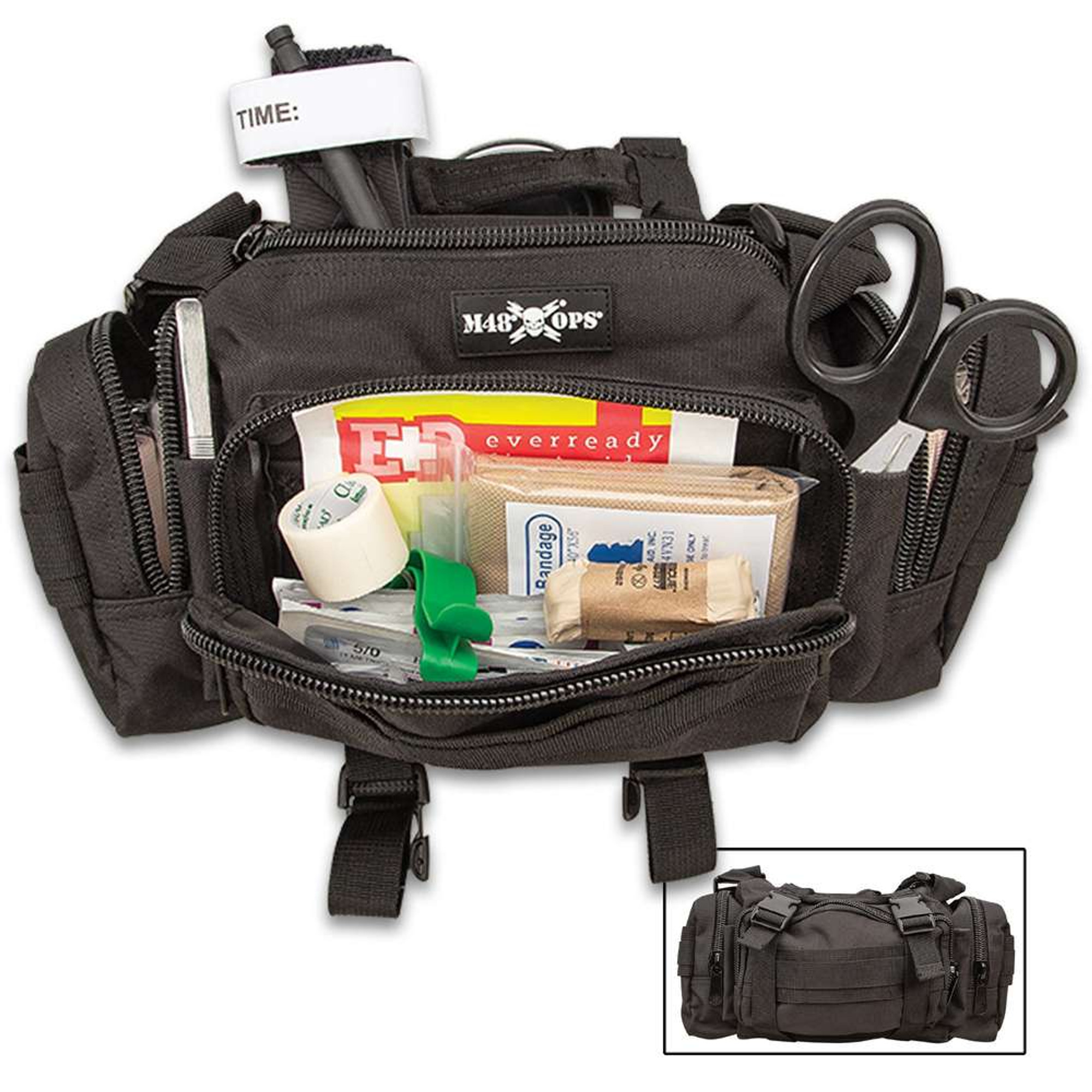 M48 OPS Black Tactical Response Kit - Daily Field First Aid Supplies