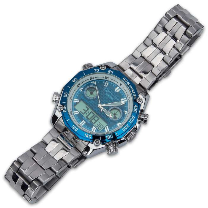 Blue And Stainless Everyday Casual Watch