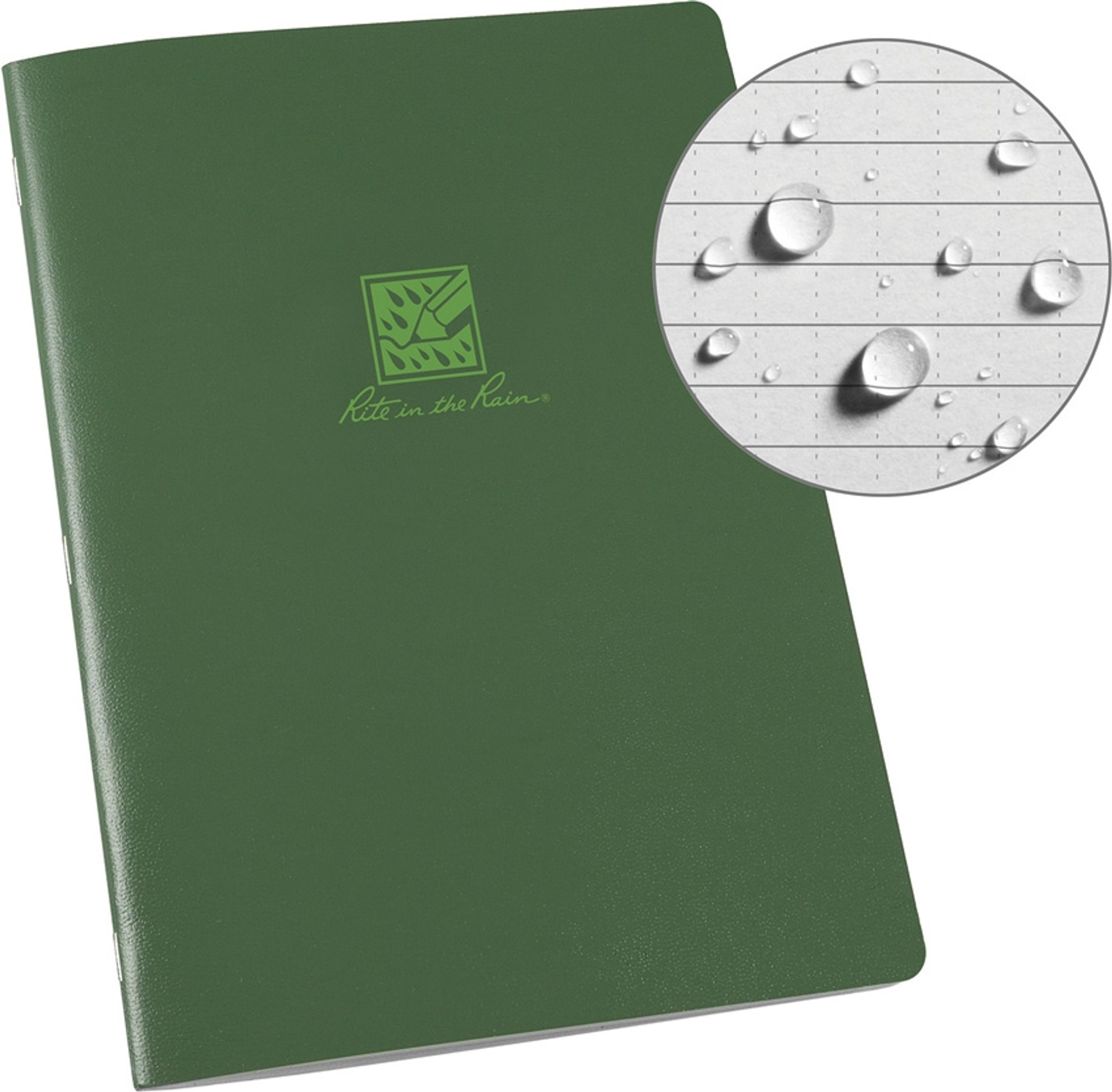 Large Stapled Notebook Green