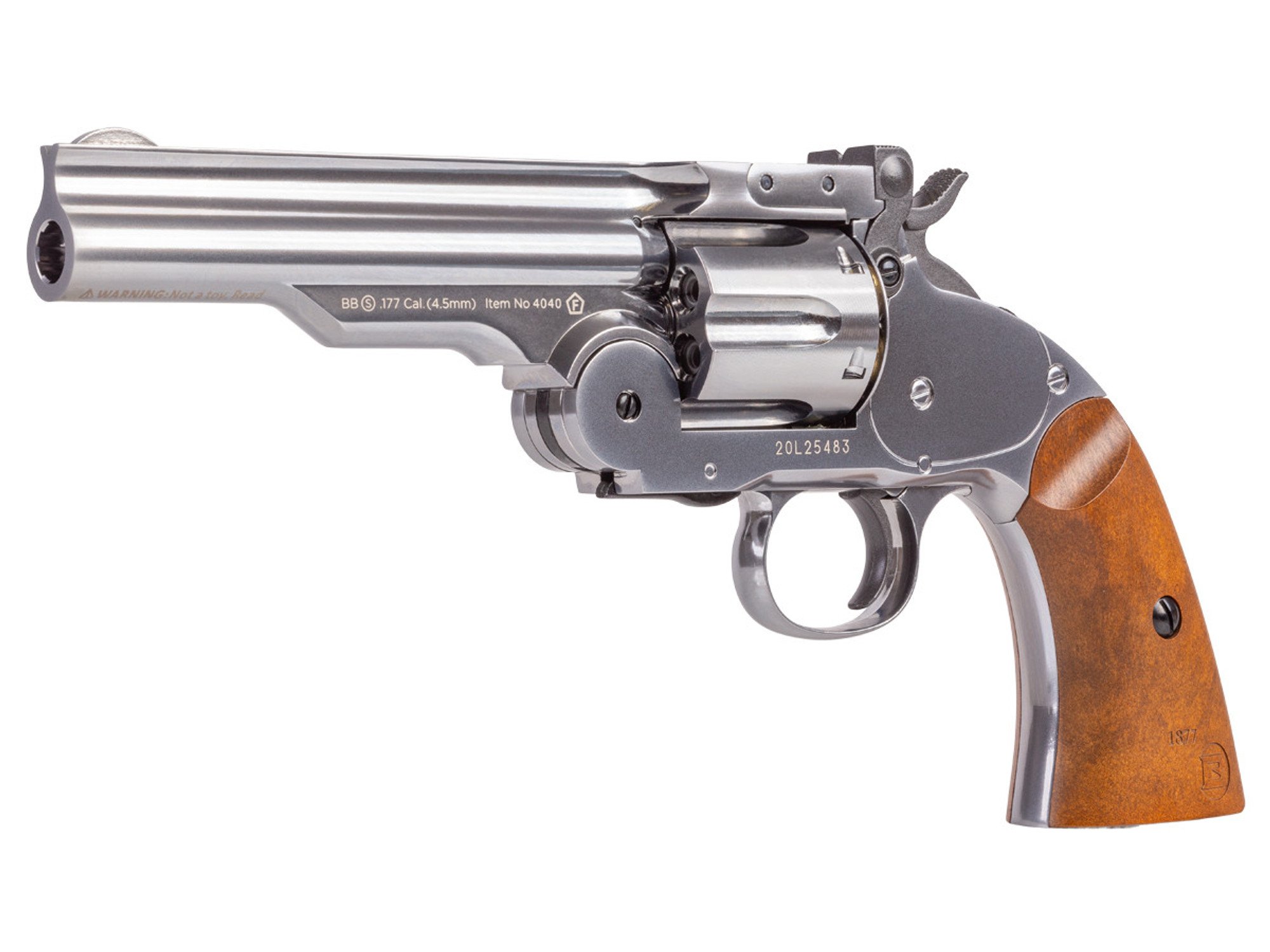 Barra Schofield No. 3 Chrome CO2 BB Revolver, 5" Barrel