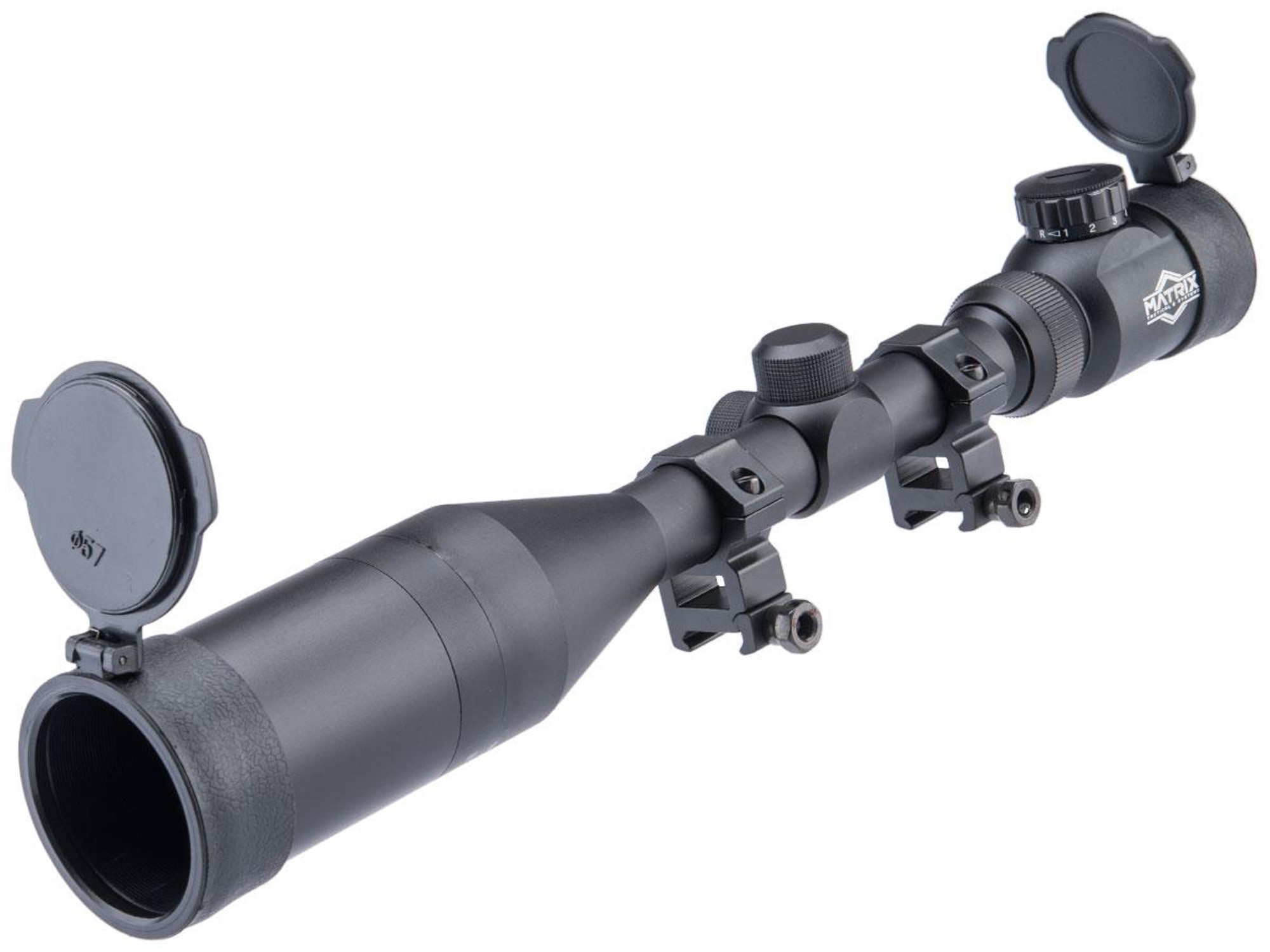 Matrix 3-12x50 Illuminated Reticle Sniper Scope w/ Mounting Rings 