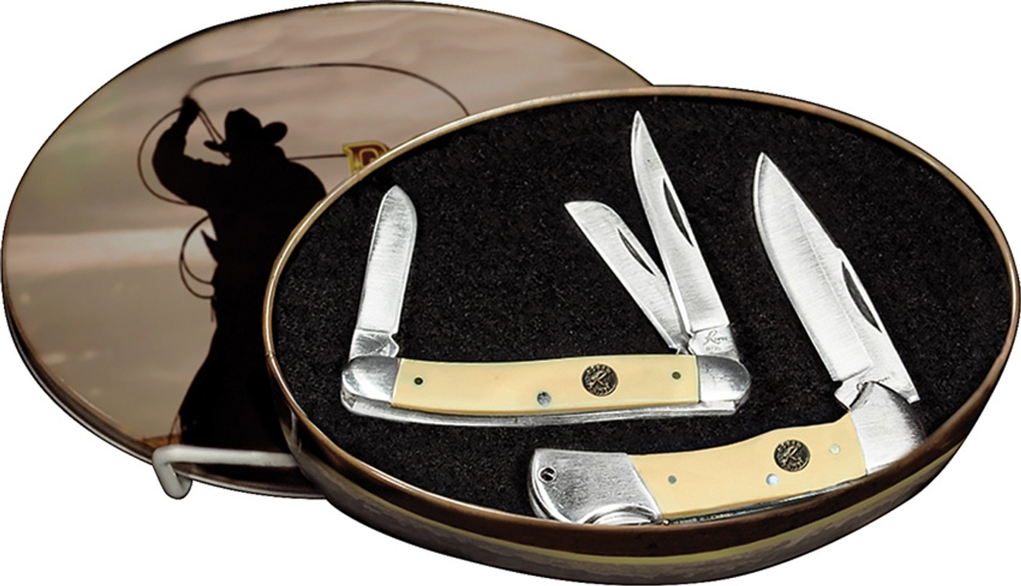 2pc Yellow Knife Set with Tin