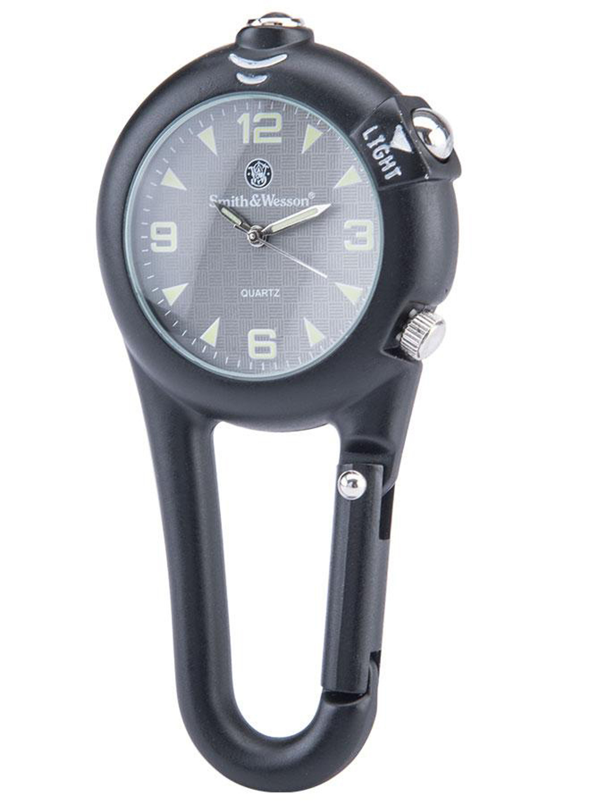 CampCo Smith & Wesson Carabiner Classic Watch w/ LED Light (Color: Black)