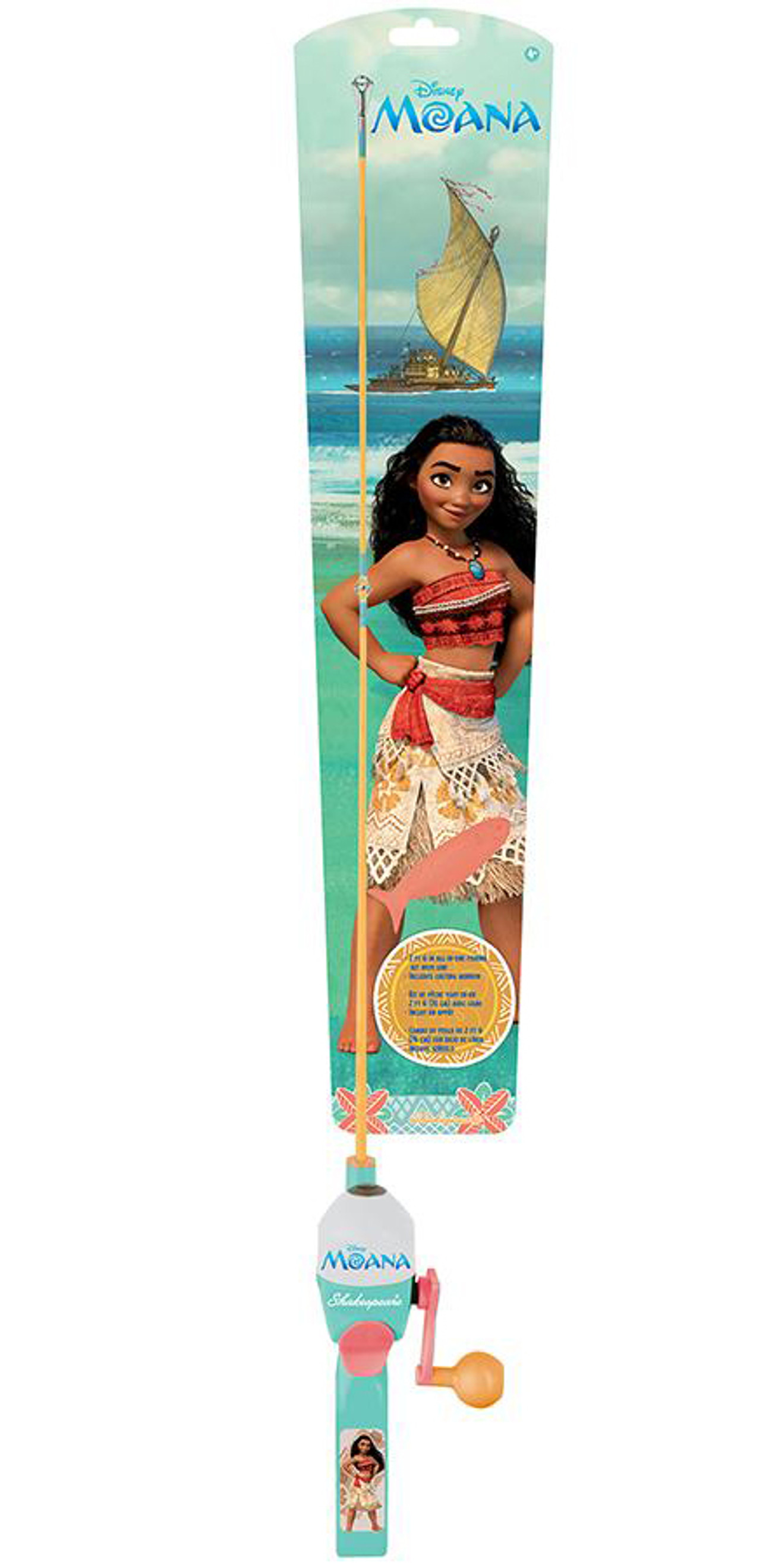 Shakespeare Youth Spincast Reel & Rod Fishing Kit (Model: Disney Moana)