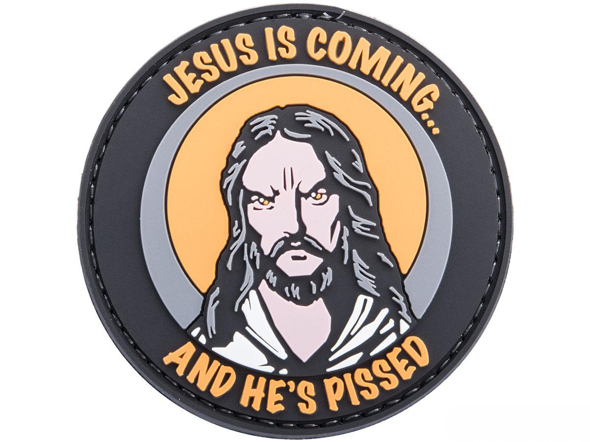 Voodoo Tactical "Jesus is Coming and He's Pissed" PVC Hook and Loop Morale Patch