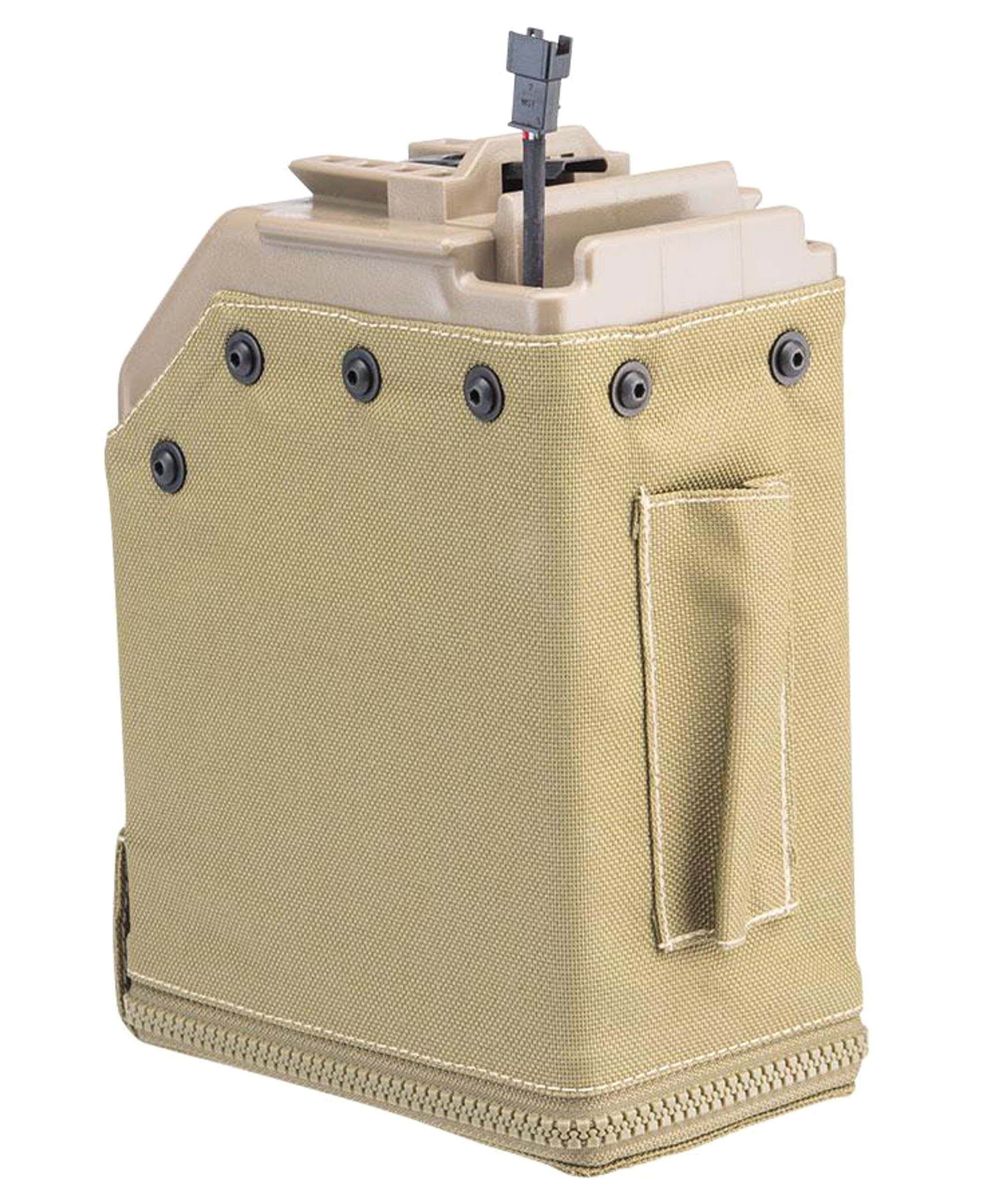 Lambda Defense 5000 Round Box Magazine for Mk48 Airsoft Electric Machine Guns (Color: Tan)