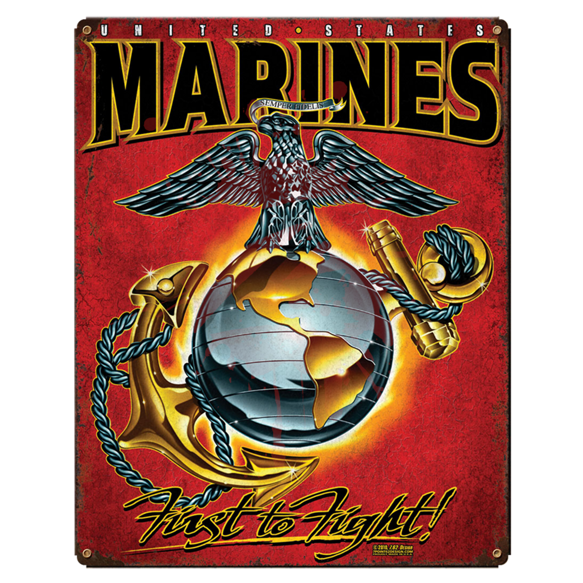 Vintage Wall Sign - USMC First to Fight