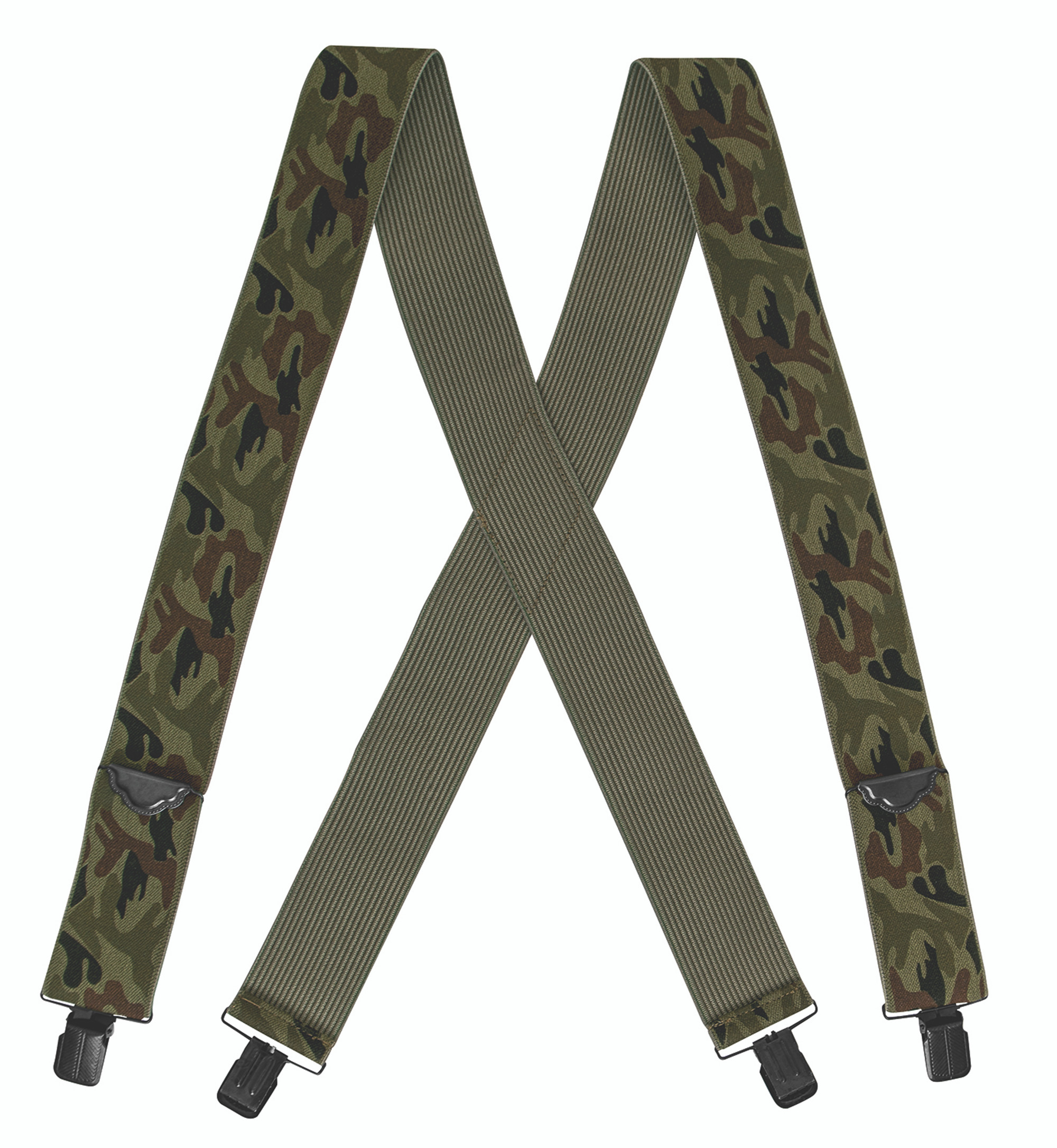 Rothco Adjustable Elastic X-Back Pant Suspenders - Woodland Camo