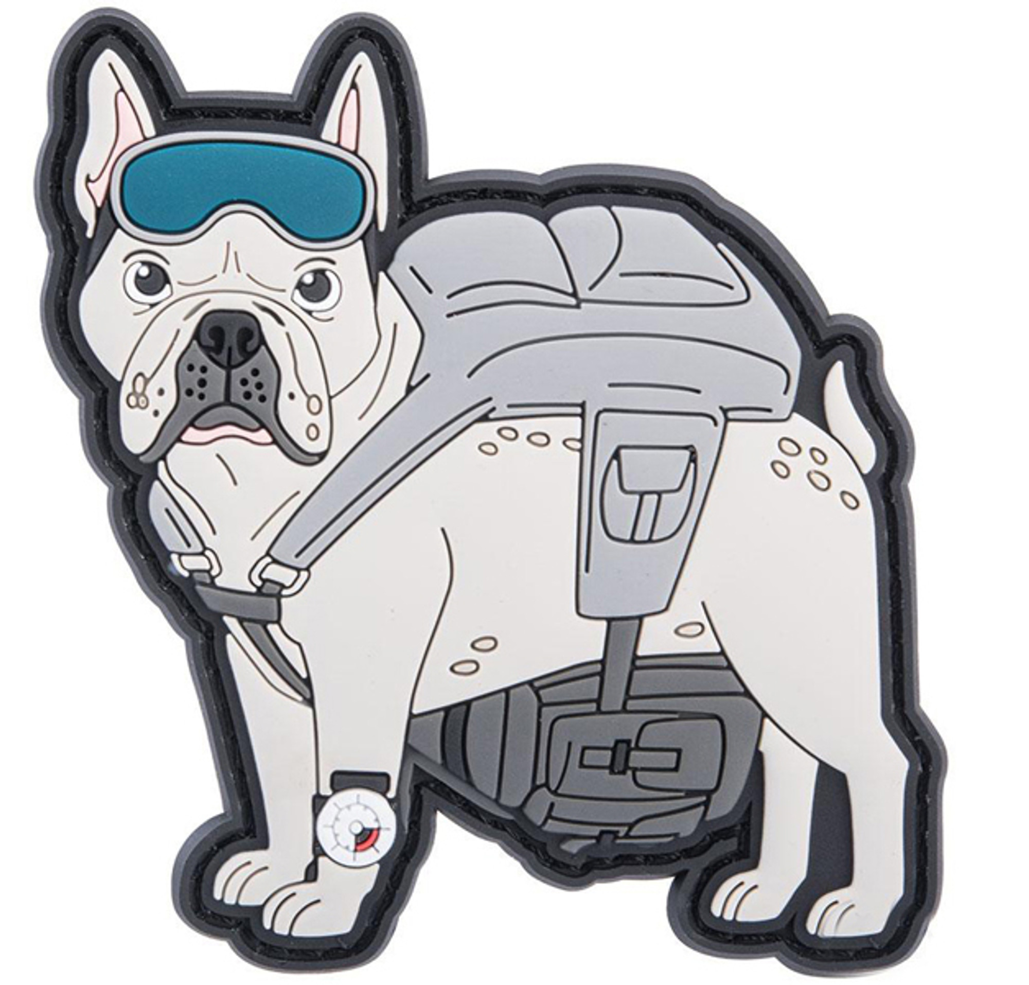 Patch Fiend Tactical Dog Series PVC Morale Patch (Design: "Frenchie" Paratrooper French Bulldog)