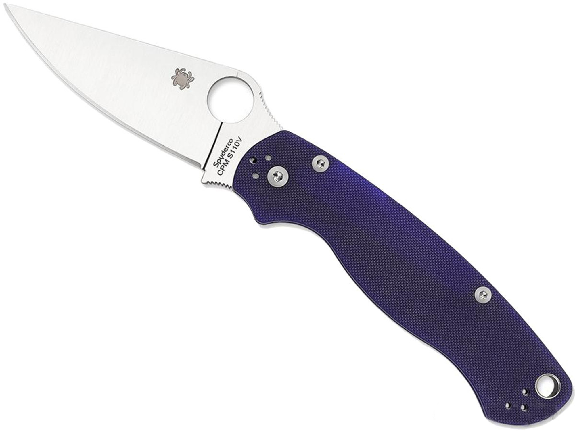 Spyderco PARA MILITARY 2 Lightweight G10 Folding Knife (Model: Plain Edge / Dark Blue)