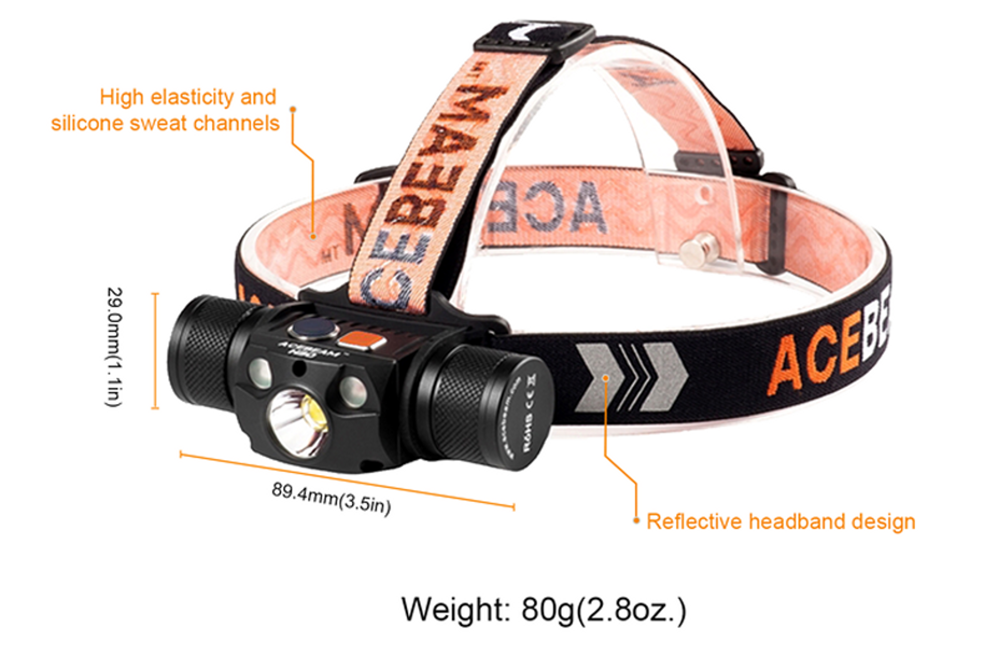 Acebeam H30 Headlamp w/ Red and Green, Neutral White - 4000 Lumen