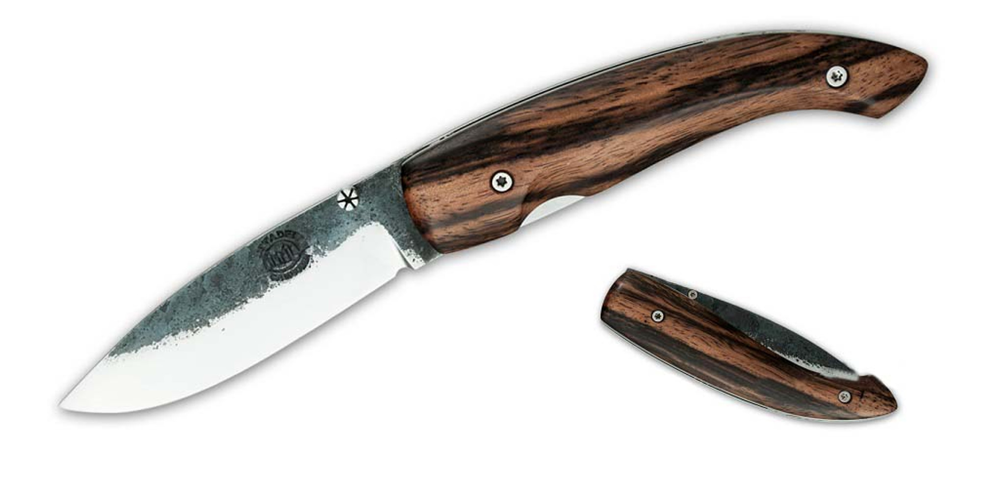 Citadel Roman Folding Knife, Forged Carbon, Troyeng Wood, KC4037