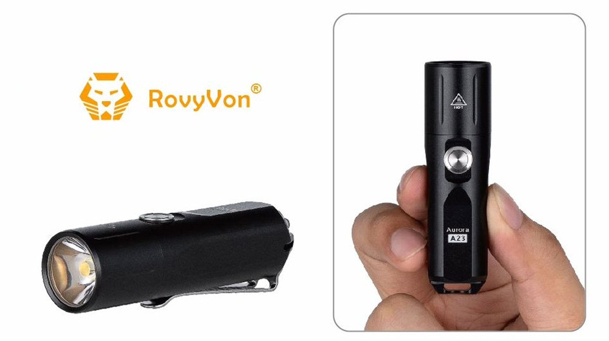 RovyVon Aurora A23 Compact Flashlight Neutral White- 1000 Lumens