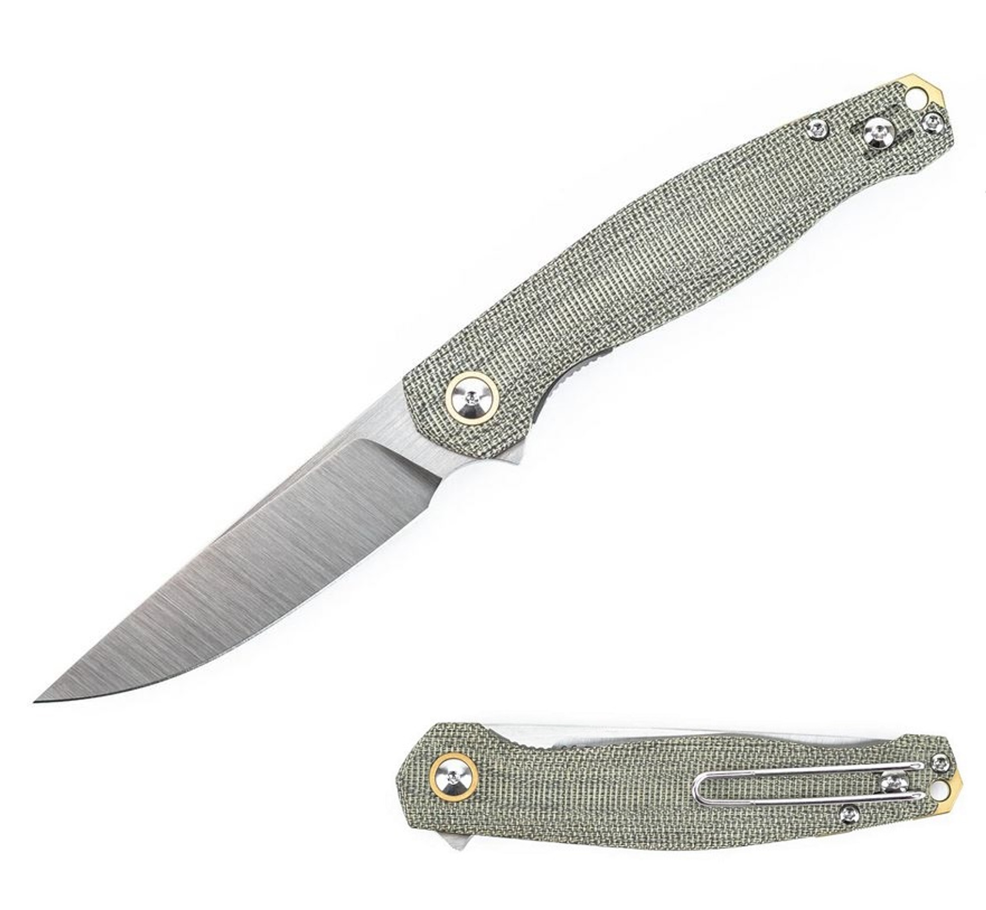 GiantMouse ACE Sonoma V2, Elmax, Canvas Micarta Green, SONOMA-V2-GRN-MICARTA