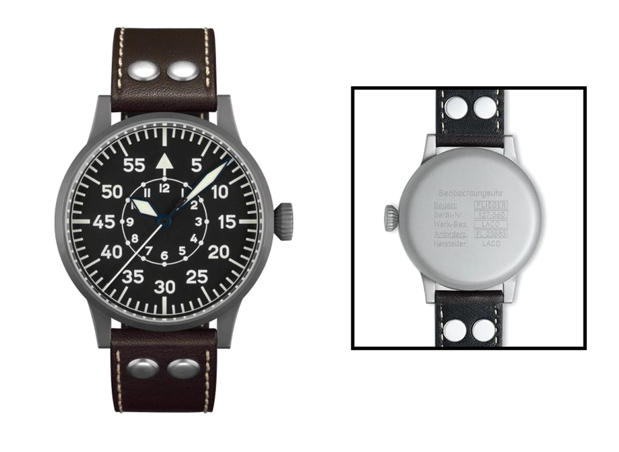 Laco Original Pilot Watch 45mm Handwind Dortmund 861751