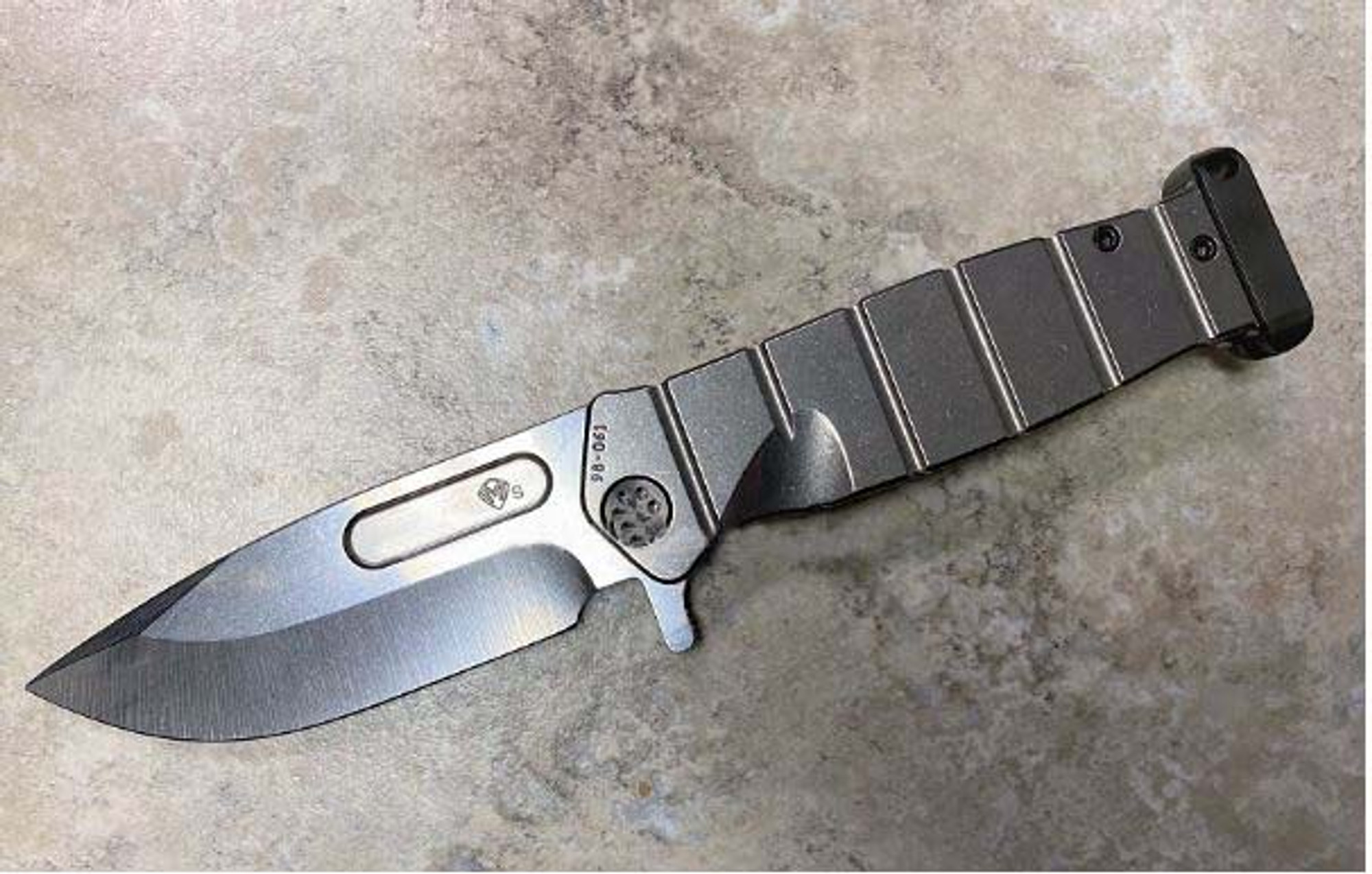Medford USMC FF Framelock Folding Knife, S35VN Tumble, Titanium Tumble