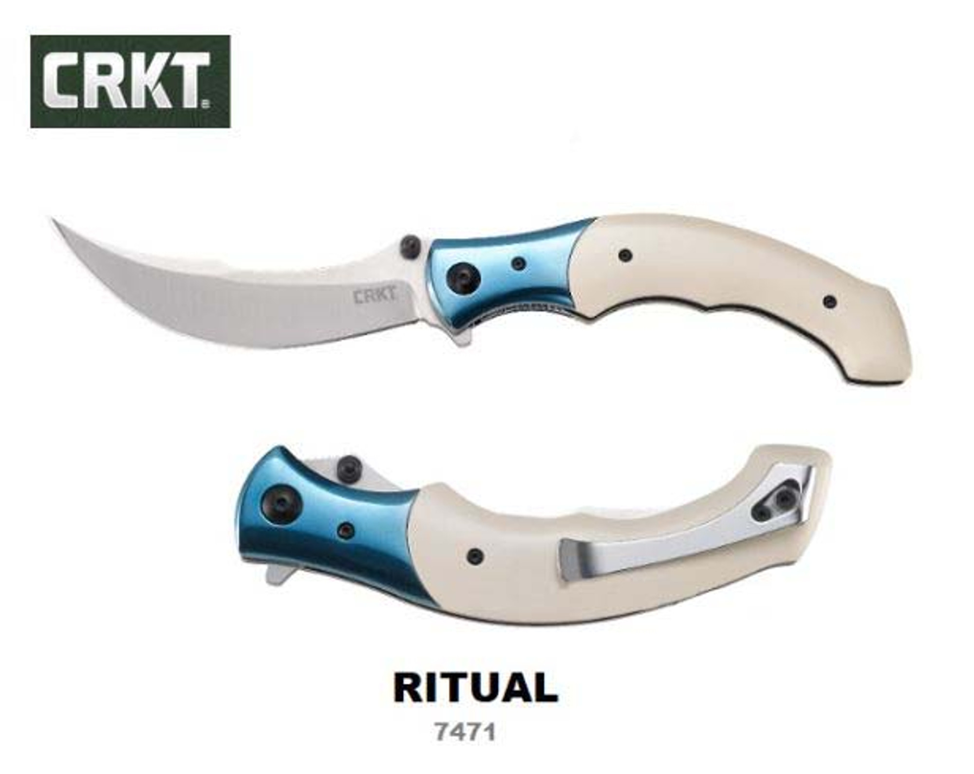 CRKT Ritual Flipper Folding Knife, Assisted Opening, 12C27 Sandvik, Micarta, CRKT7471