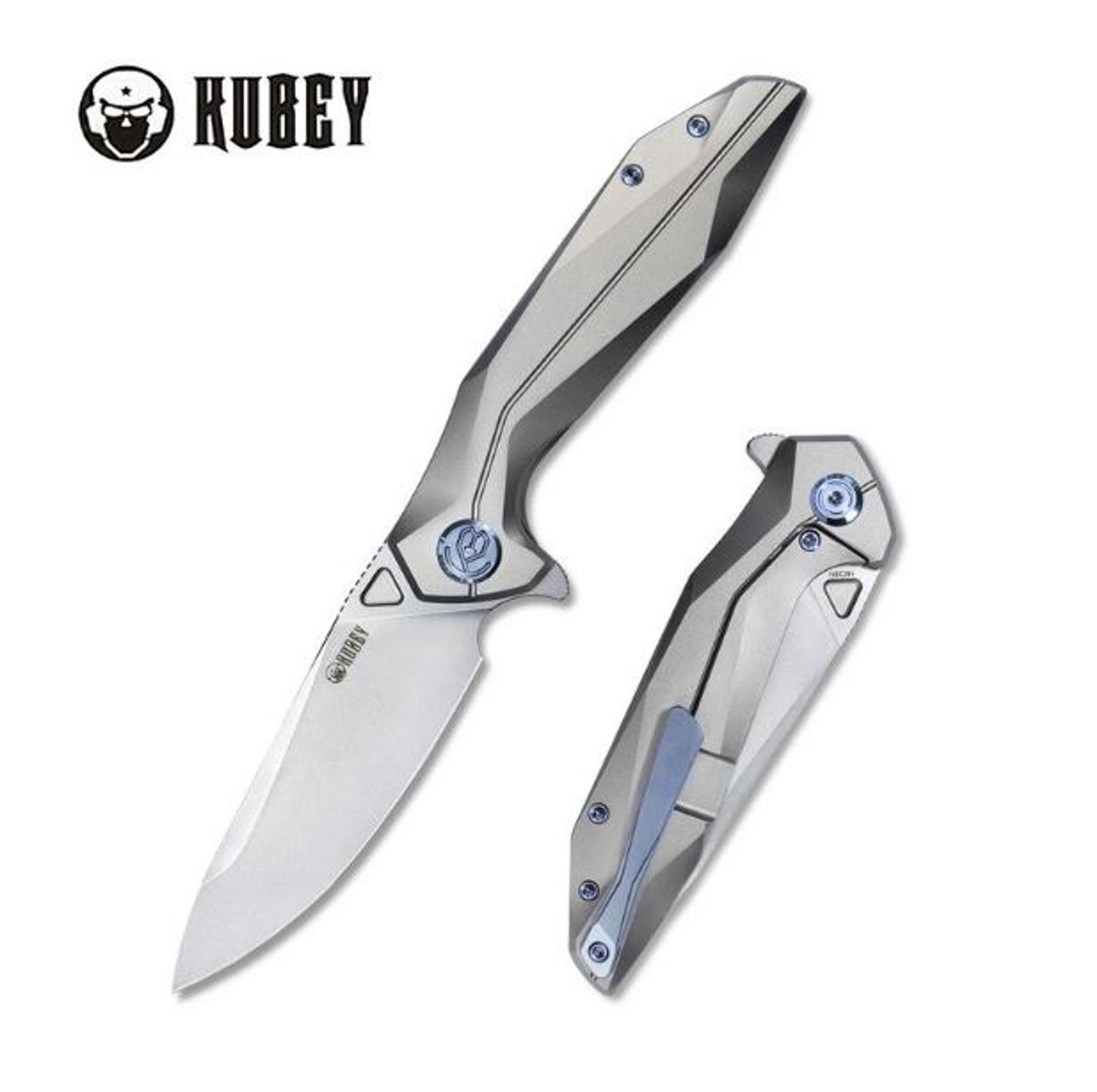 Kubey Nova Flipper Framelock Knife, 14C28N Sandvik, Titanium, KB235F