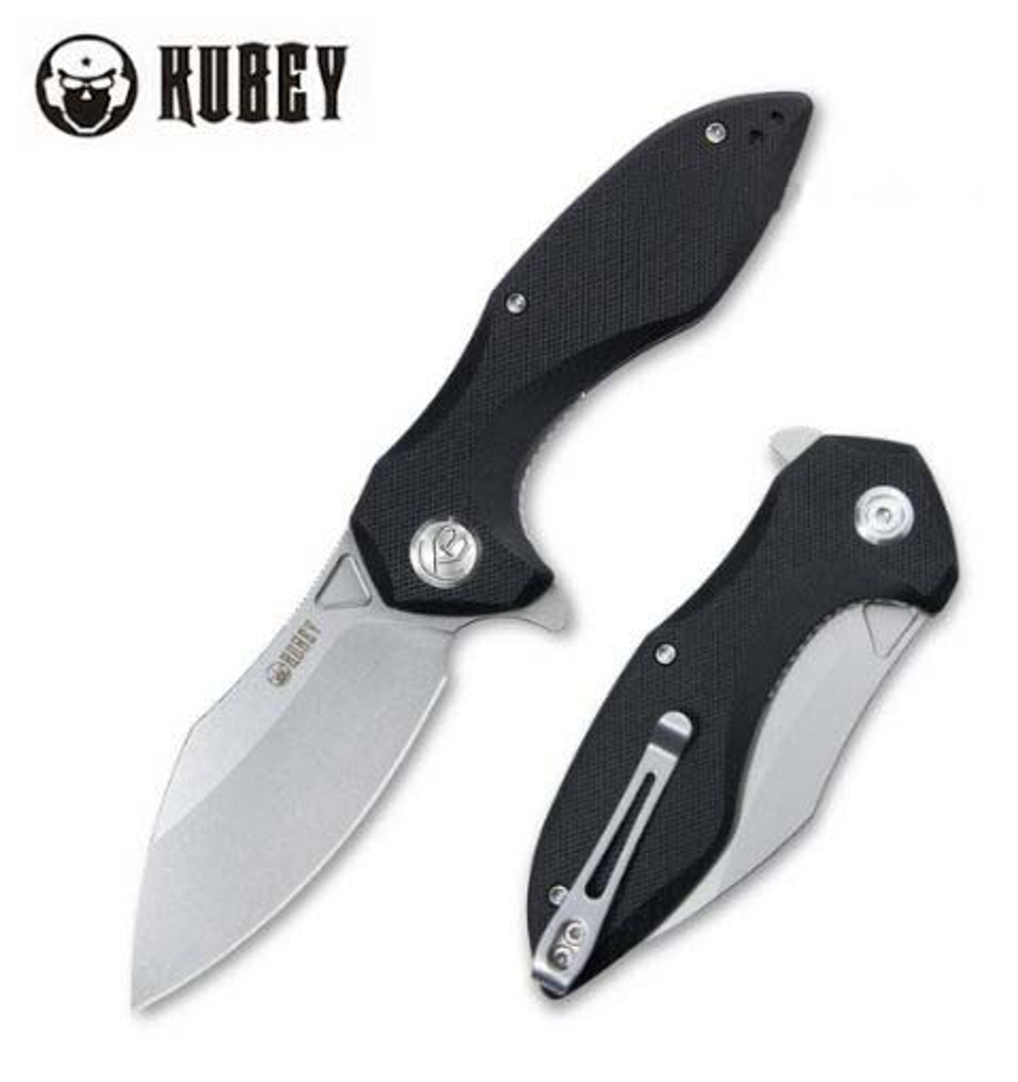 Kubey Noble Flipper Folding Knife, D2 Steel, G10 Black, KU236A