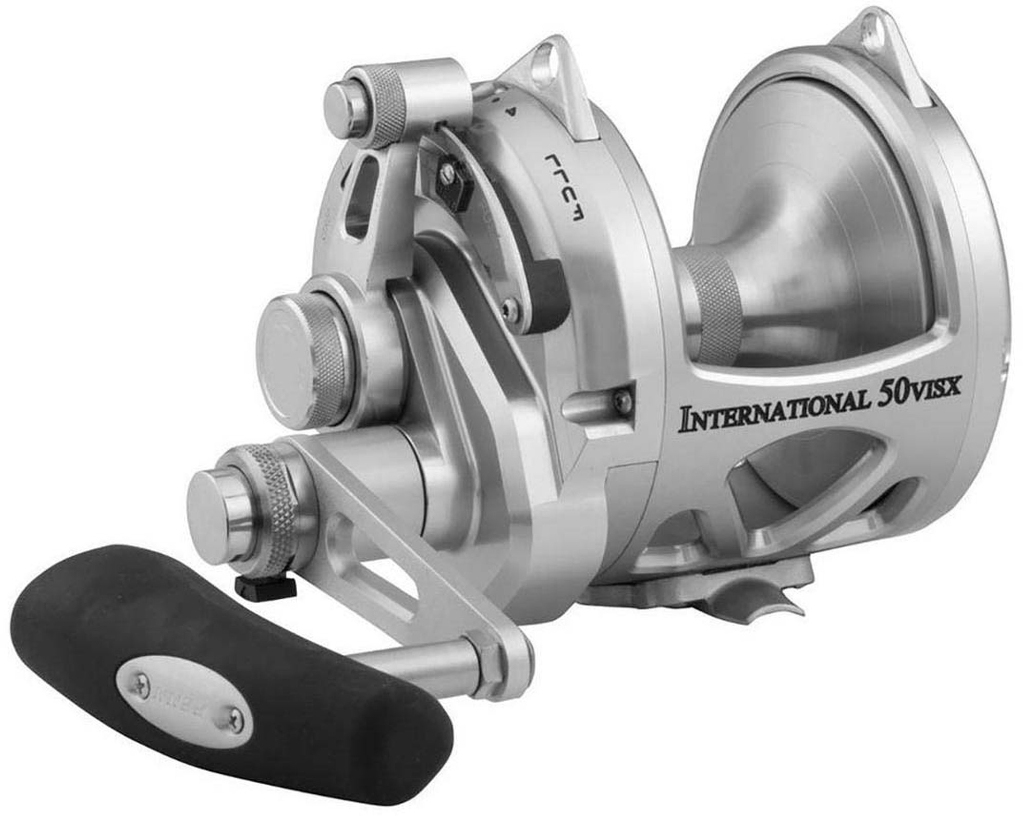 Penn International VISX 2-Speed Lever Drag Reel (Model: INT50VISXS / Silver)