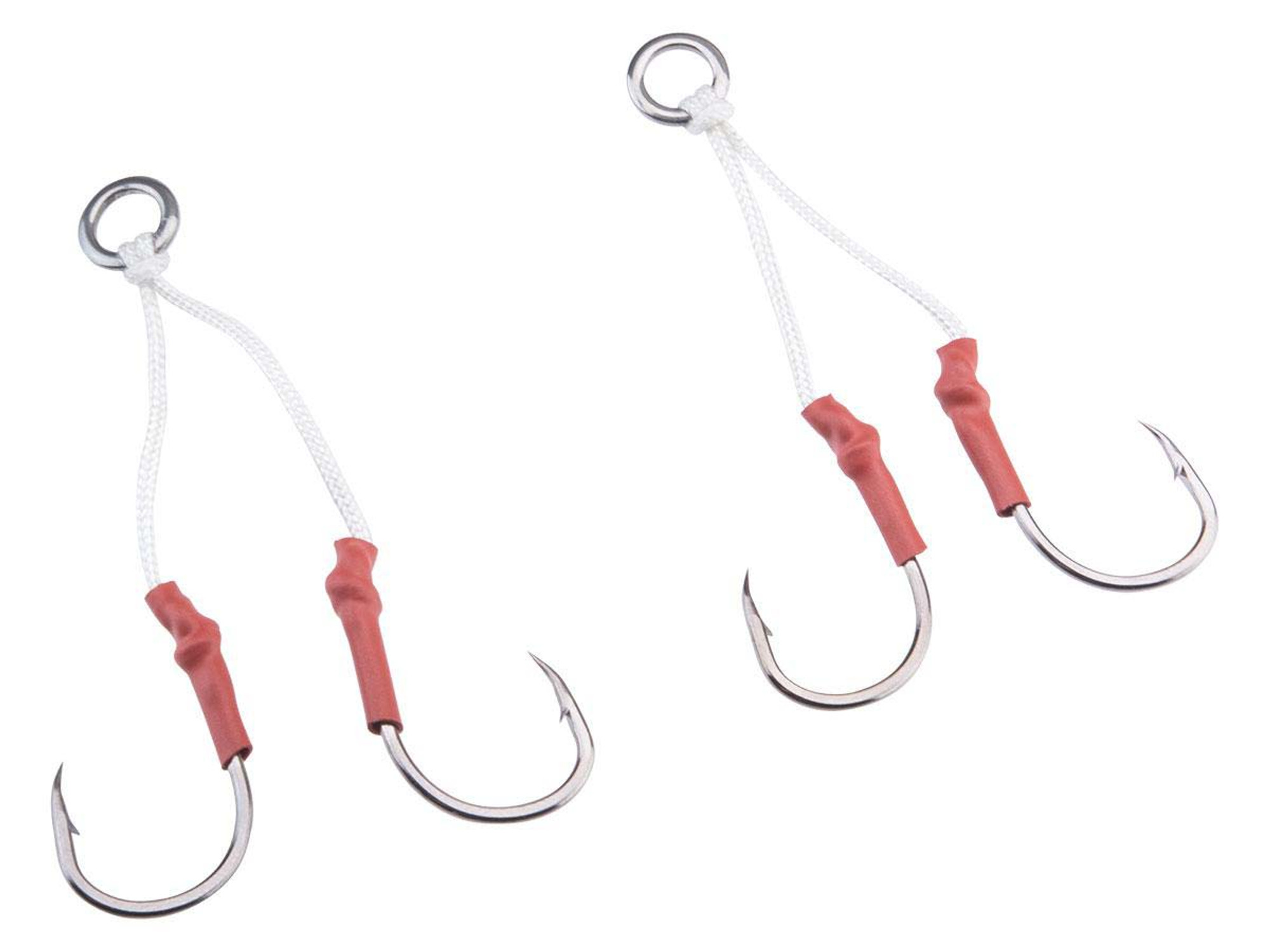 Battle Angler Double Stinger Jigging Hook Set (Color: Red Nickle)