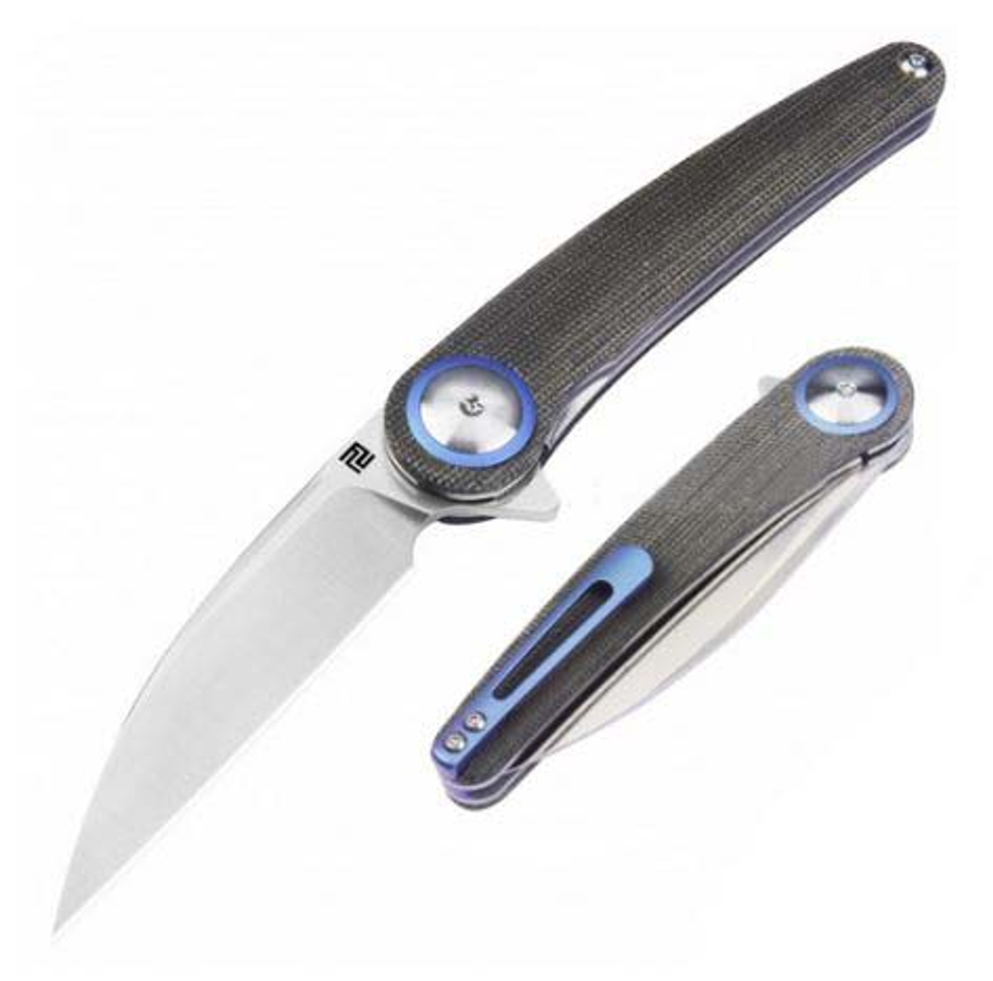 Artisan Cutlery Cazador Flipper Folding Knife, AR-RPM9 Steel, Micarta OD, ATZ1848PODG