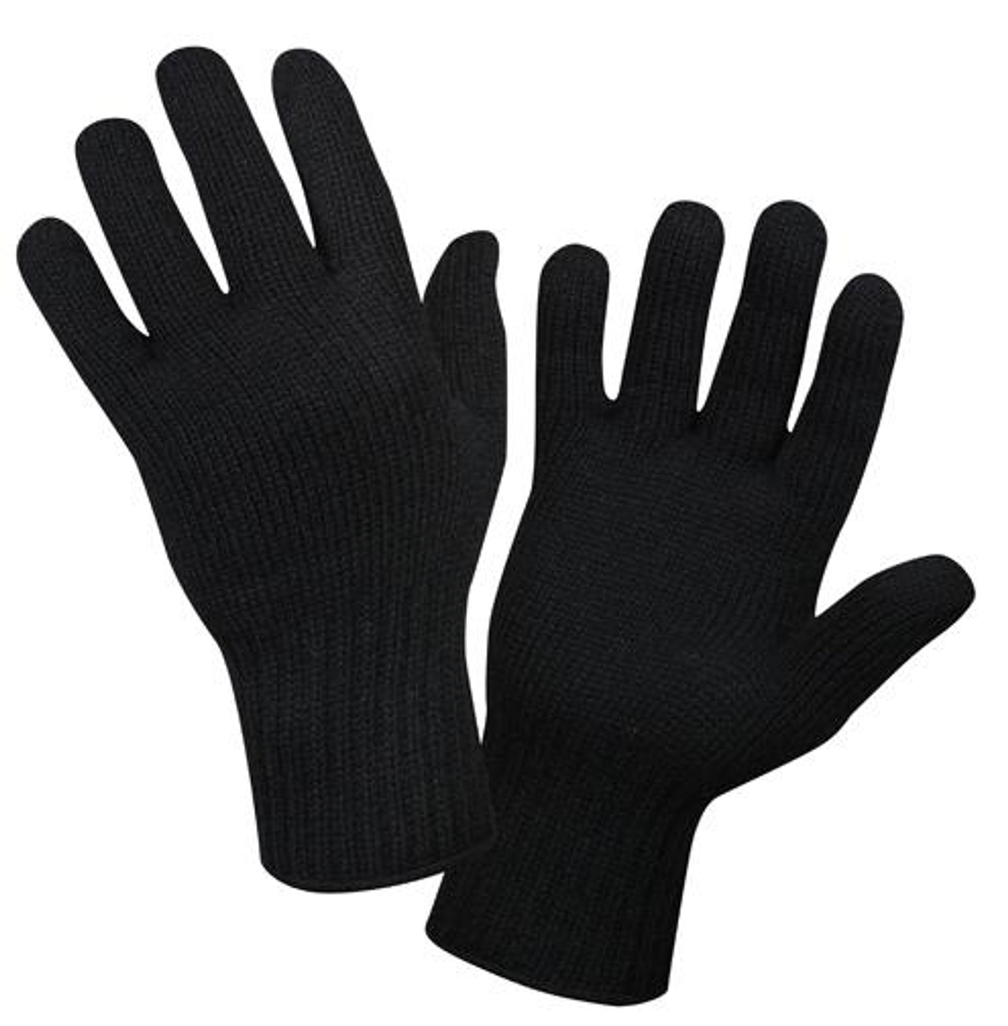 Rothco Wool Glove Liners - Unstamped - Black