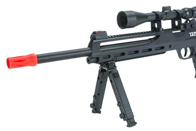 ASG TAC6 CO2 Powered Airsoft Sniper Rifle with Bipod and Integrated