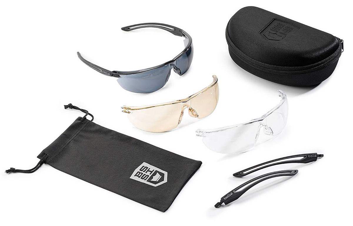 Bolle Safety GUNFIRE 2.0 Tactical Safety Glasses Kit (Color: Black)