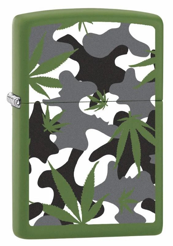 Zippo Leaf Moss Green Matte Camo