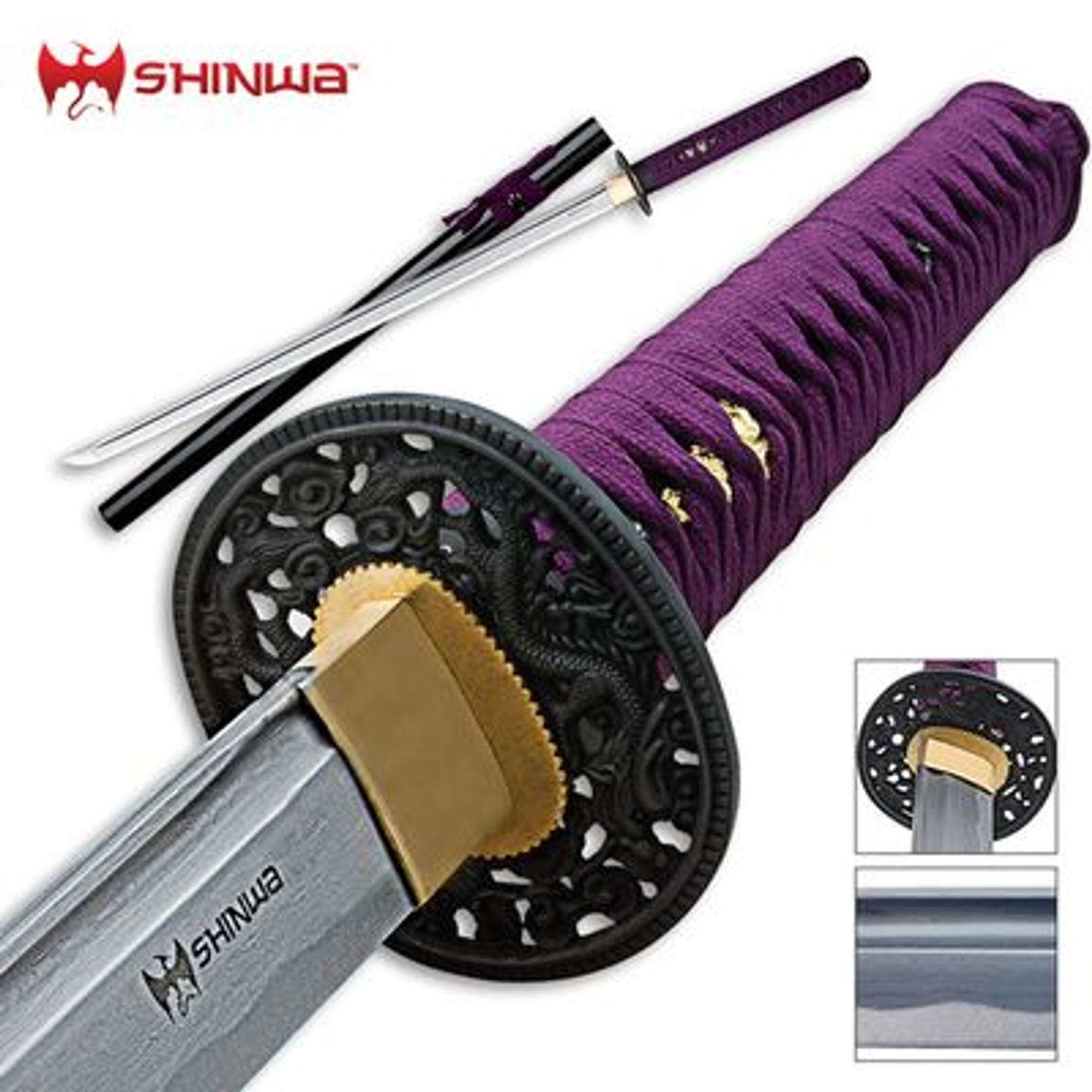 Shinwa Damascus Katana Purple