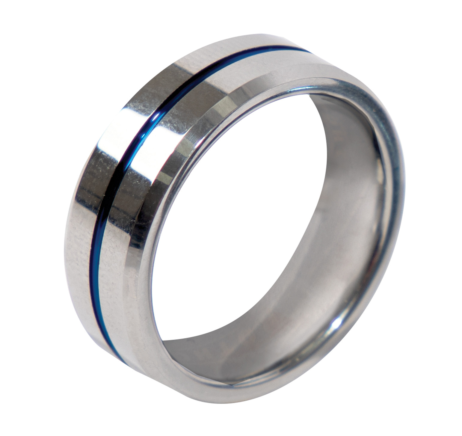 Thin Line Rings Rothco Tungsten Carbide Thin Blue Line Ring - Silver - Hero Outdoors
