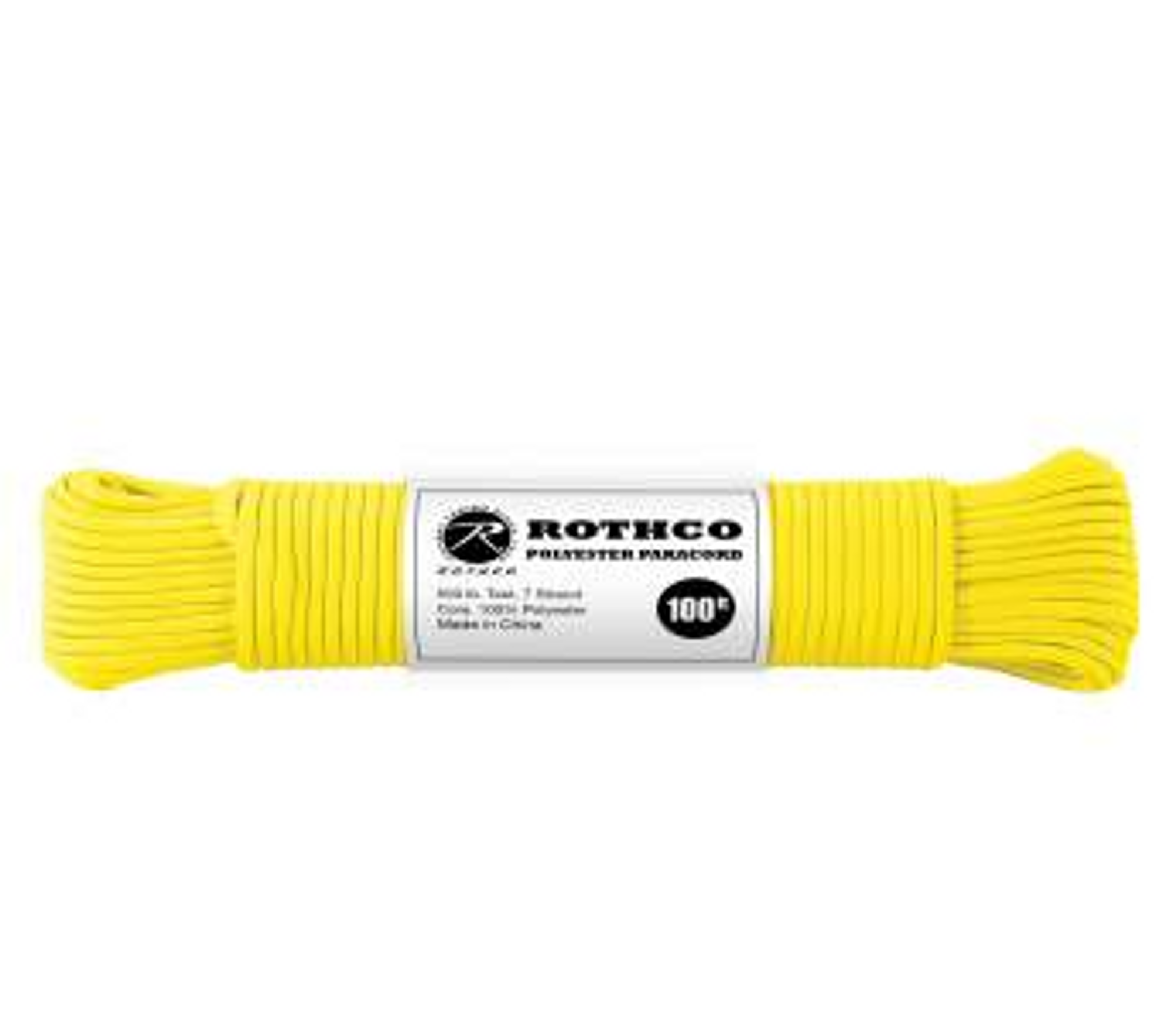 Rothco 550lb Type III Polyester Paracord 100 ft  - Safety Yellow 