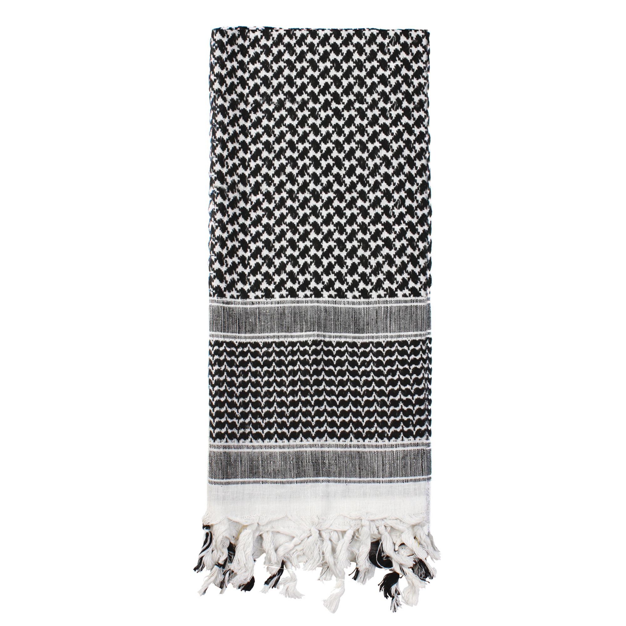 Rothco Lightweight Shemagh Tactical Desert Keffiyeh Scarf - Black/White