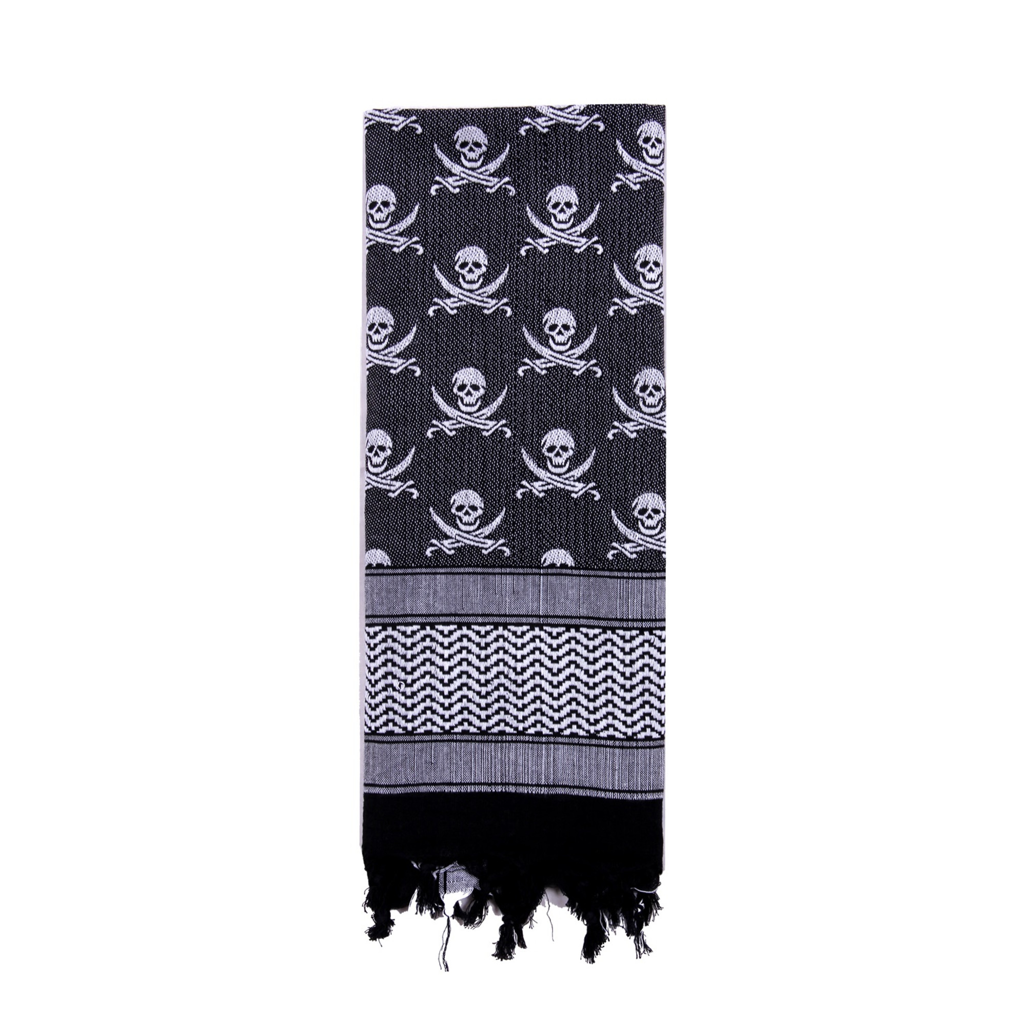 Rothco Skulls Shemagh Tactical Desert Keffiyeh Scarf - White/Black