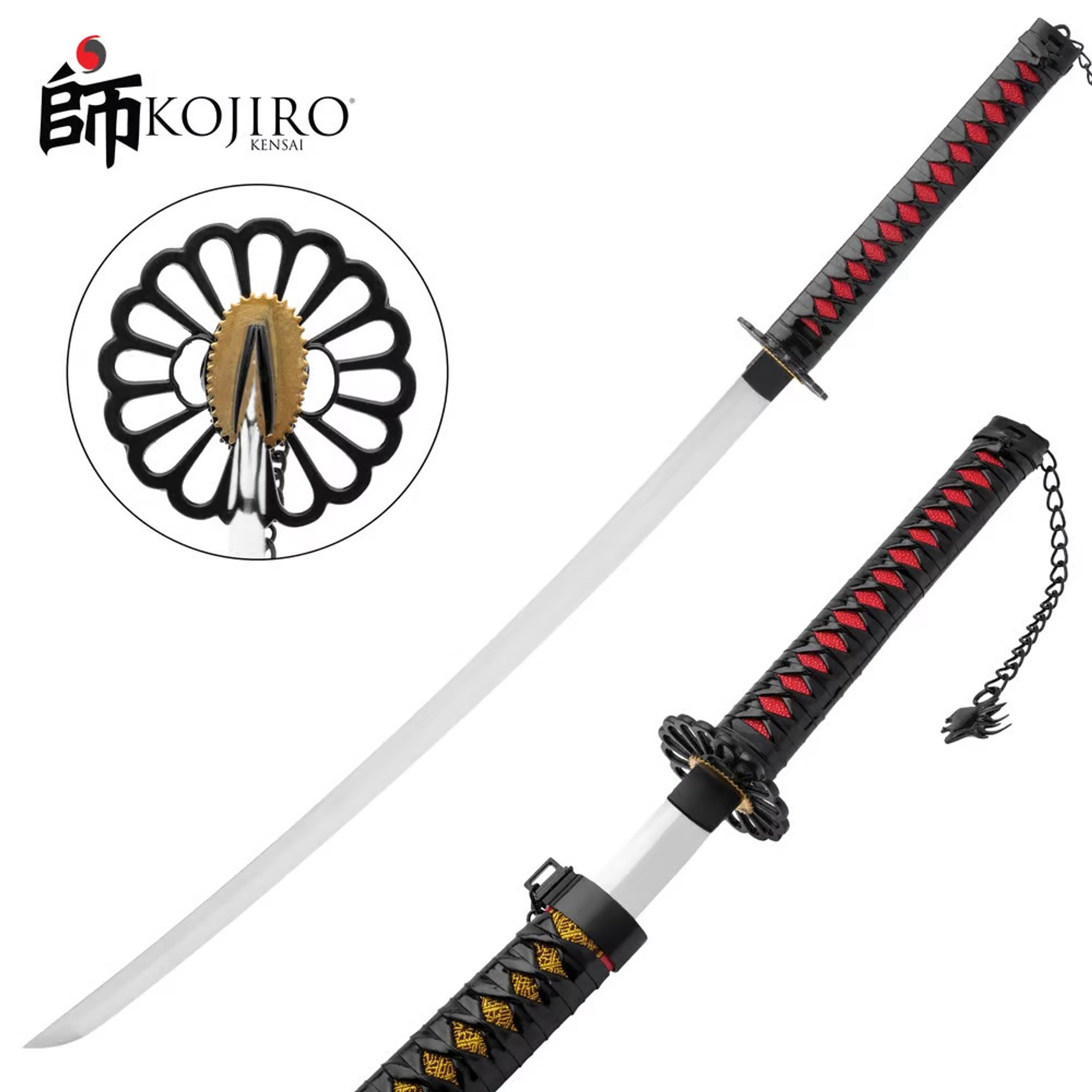 Kojiro Red Emperor Katana & Scabbard w/Stand